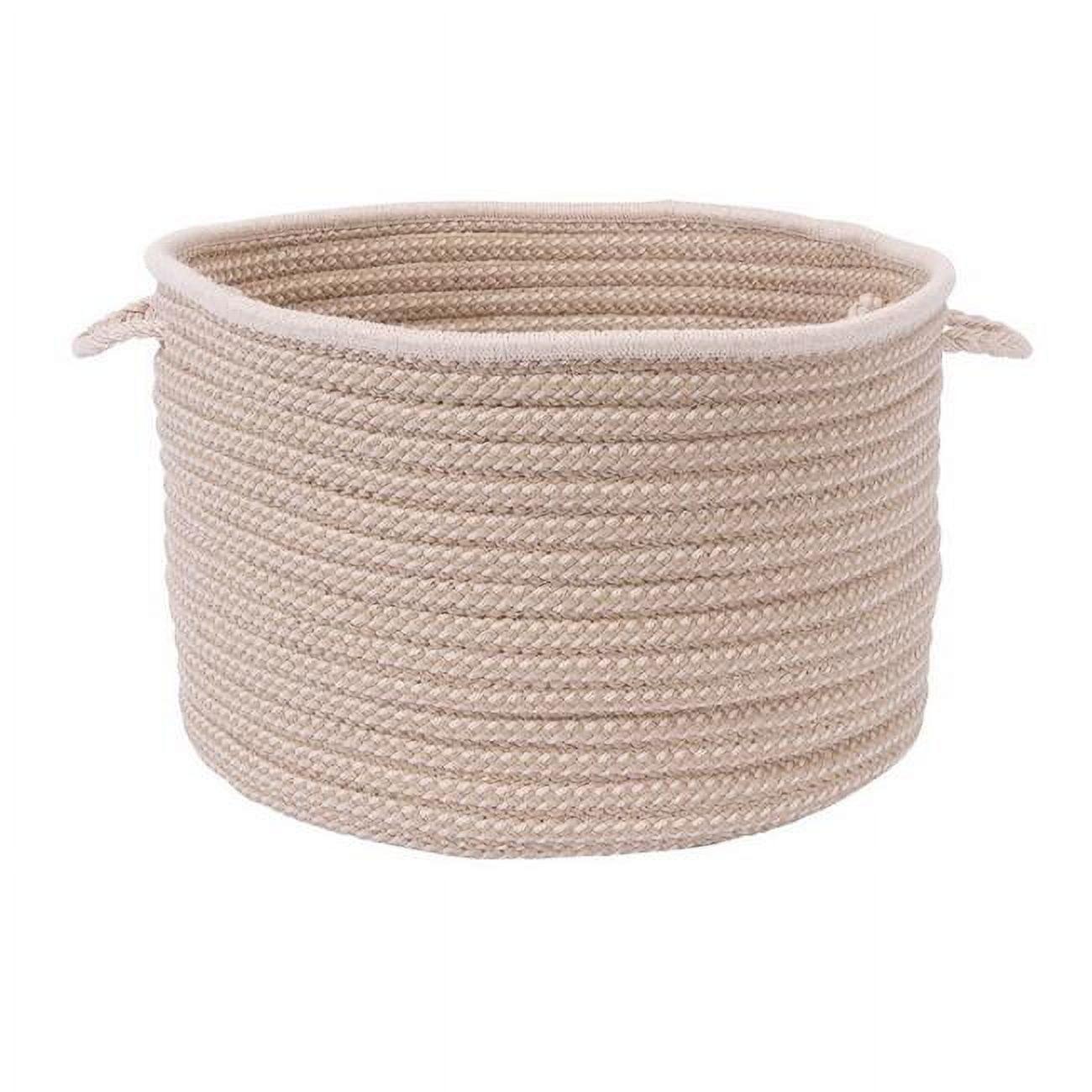 Natural Braided Polypropylene Round Utility Basket with Handles