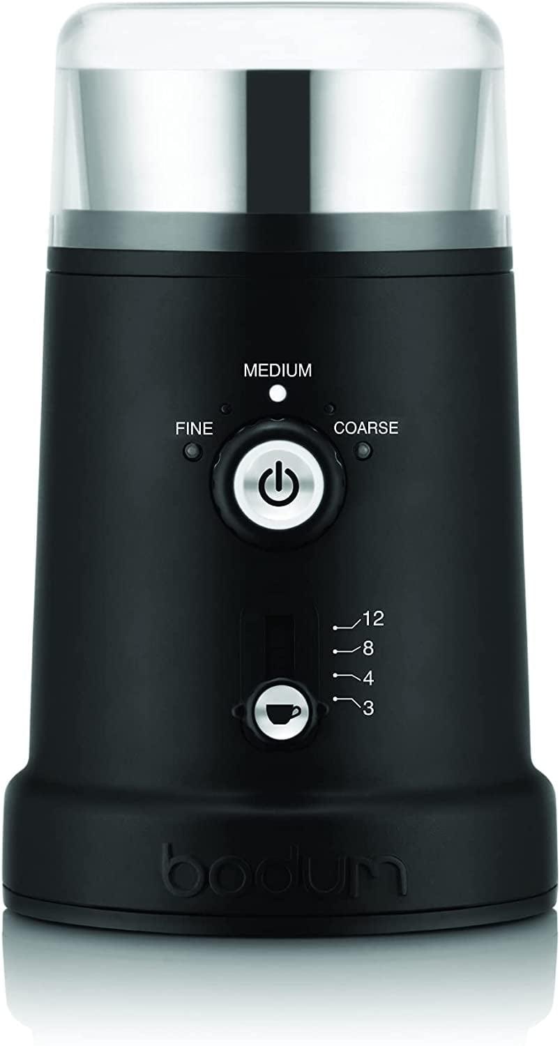 Bodum Bistro Electric Coffee Blade Grinder, Adjustable, 5 Grind Settings, 3 Ounces, Black