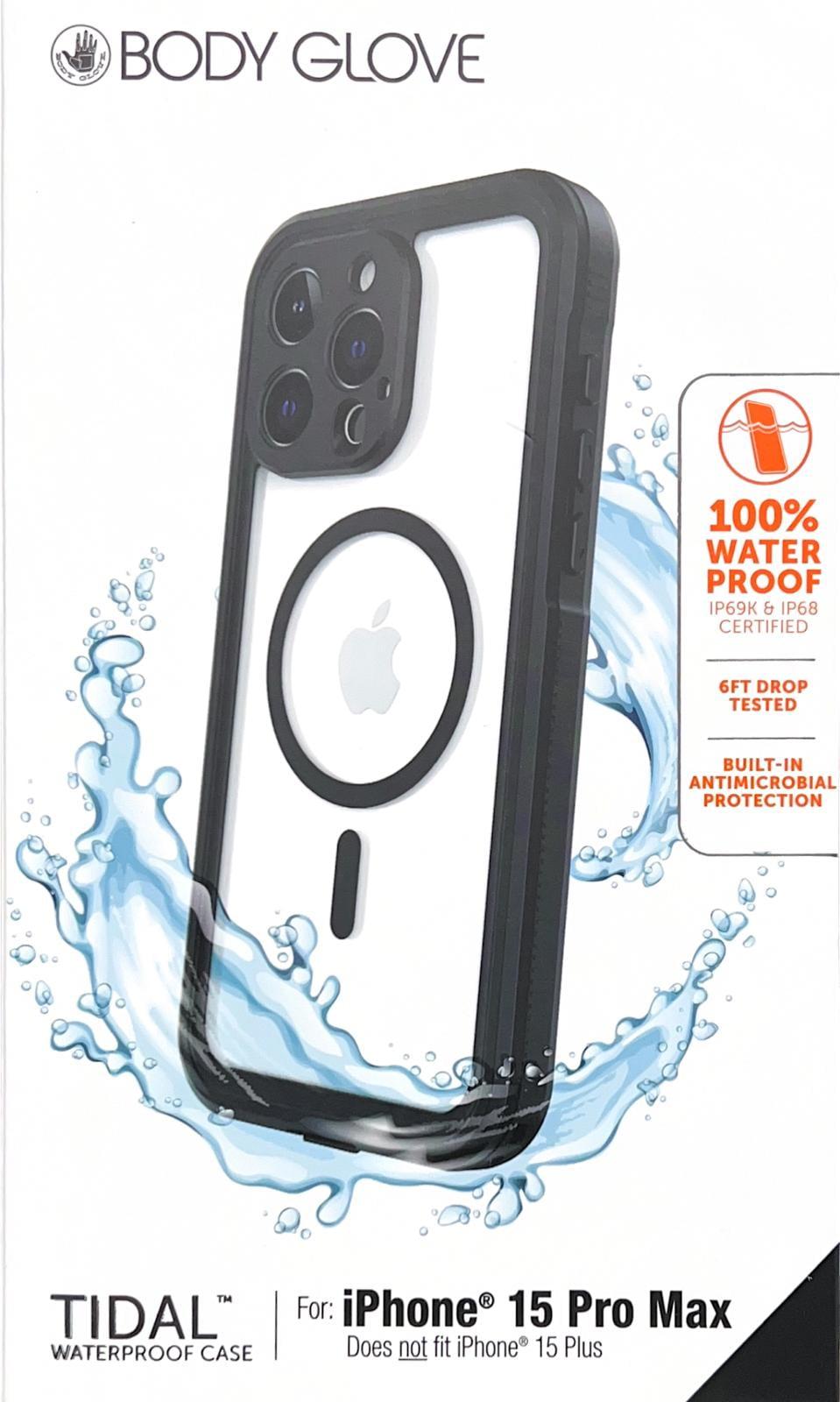 Body Glove Tidal Waterproof with MagSafe Case for iPhone 15 Pro Max - Clear/Black
