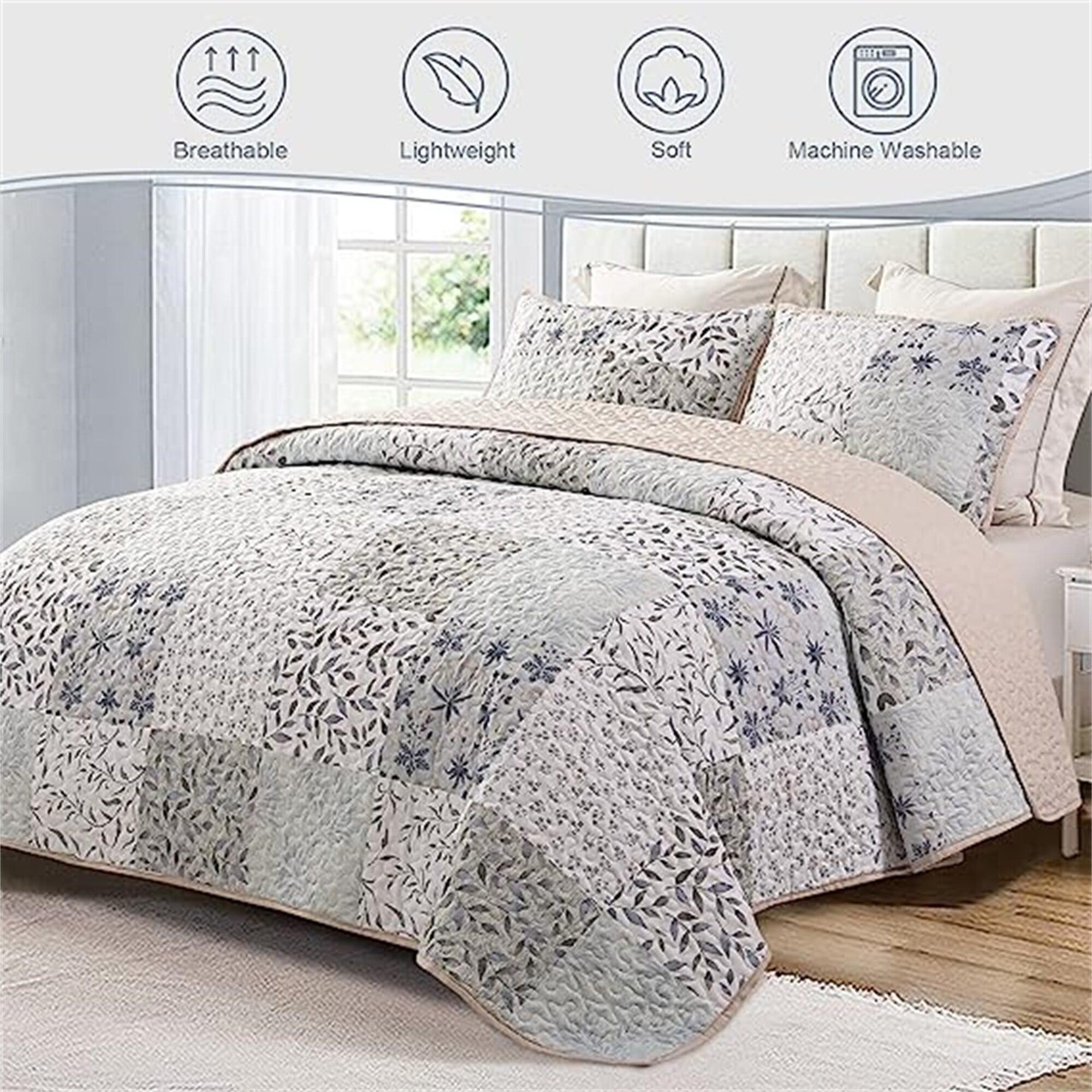 Bohemian Quilt Set Patchwork-lightgrey - 3 Piece - King