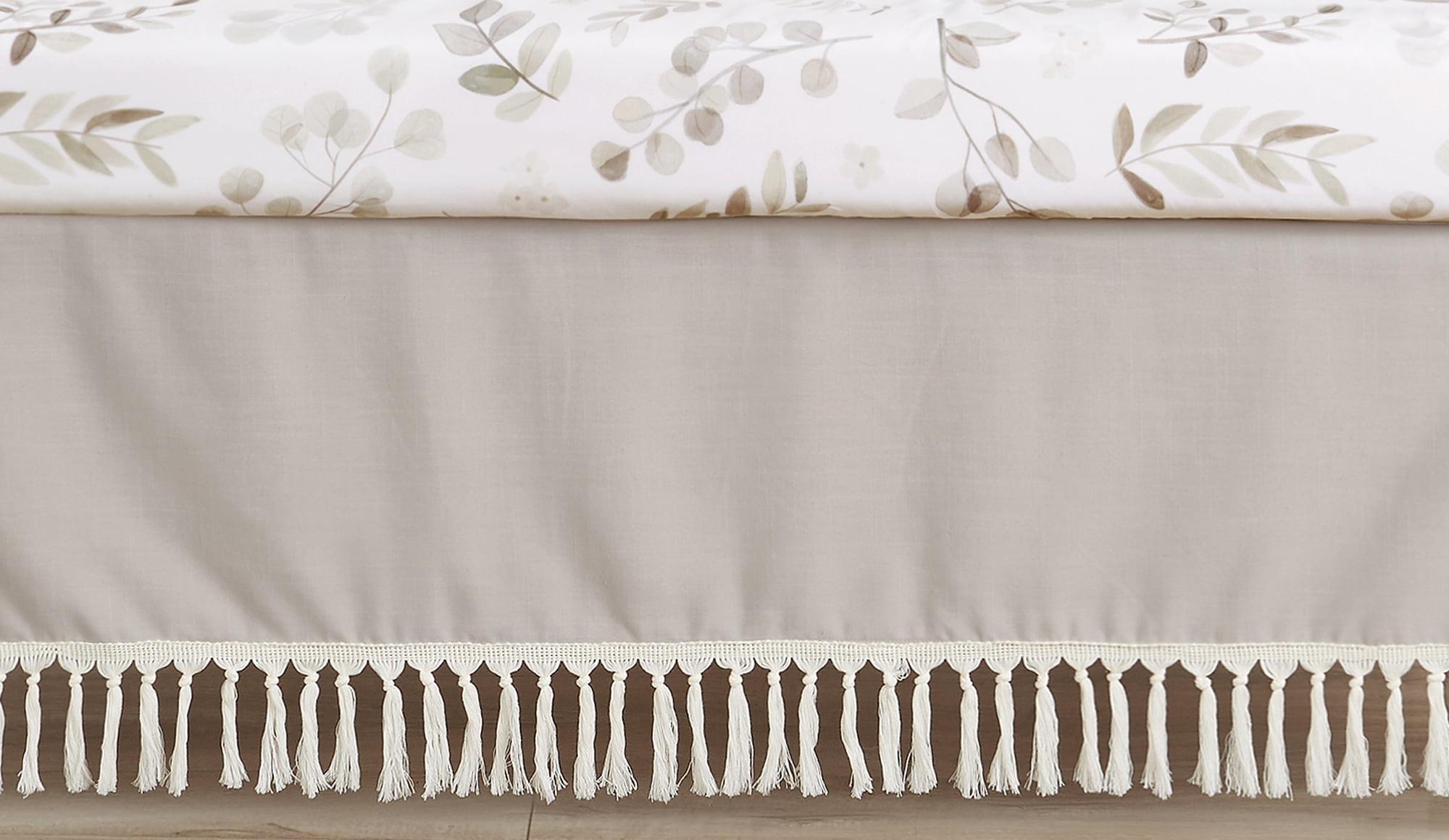 Sweet Jojo Designs Boho Botanical Leaf Linen Dust Ruffle Crib Skirt By Sweet Jojo Designs