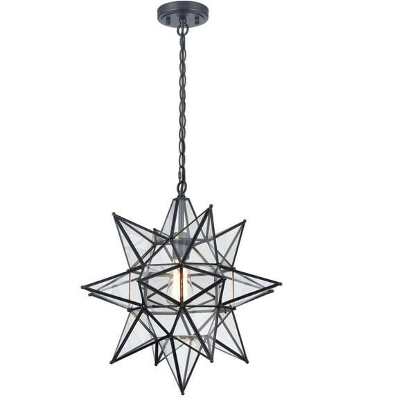 Casablanca Modern Boho Moravian Star Pendant Light 20 Inch Large Black Hanging Light