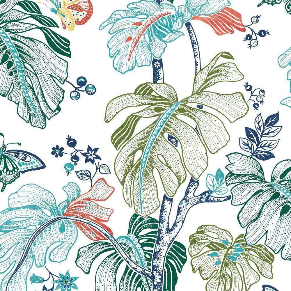 Boho Palm Tropical Multicolor Peel and Stick Wallpaper