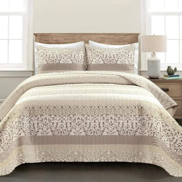 Lush Decor Boho Stripe Reversible Coverlet Set