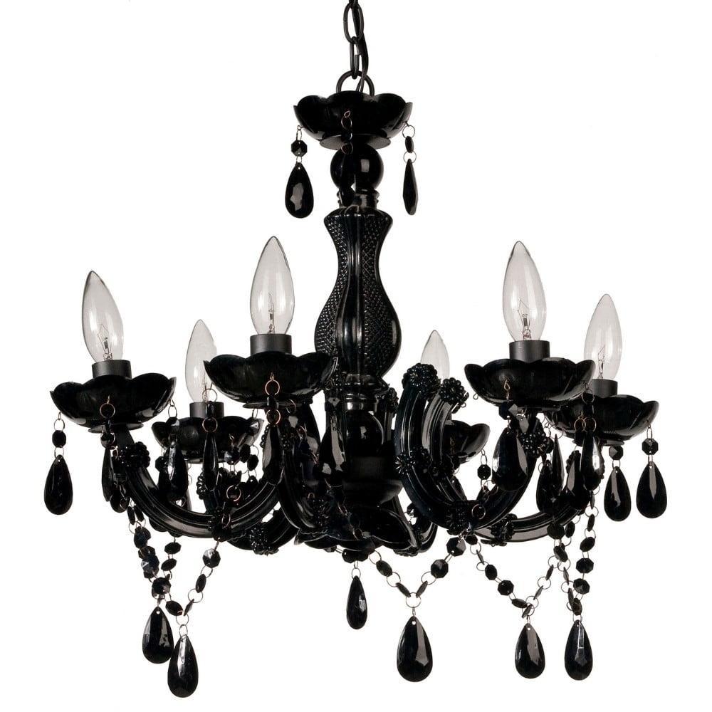 A&B Home 6-Arm Chandelier-Color:Black,Style:Classic Vintage