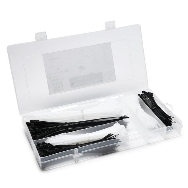 Bolt Dropper Zip Tie Kit 4" 6" 8" Black White 18lb To 50lb Tensile Strength 400 Pack