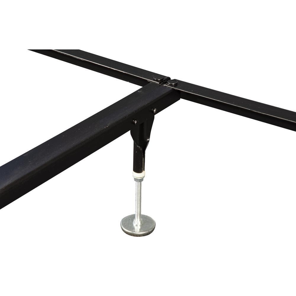 California King Black Steel Bed Rails with Center Support