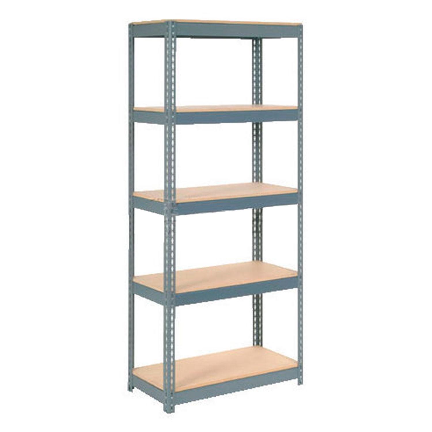 Gray Steel 5-Shelf Heavy Duty Boltless Shelving Unit