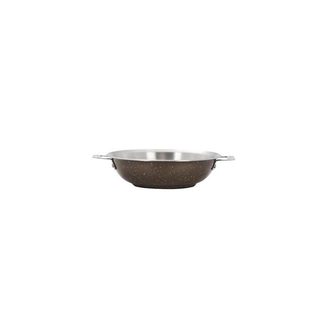 Bon Chef  12 in. Hotstone Coffee Cucina Chefs Pan with Lid & 2 Side Handles - Induction Bottom