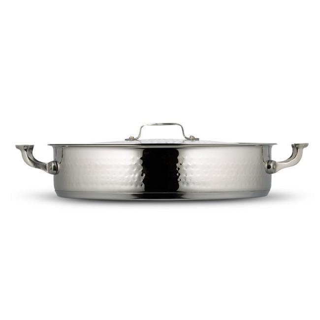 Cucina 3-Quart Silver Stainless Steel Round Casserole with Lid