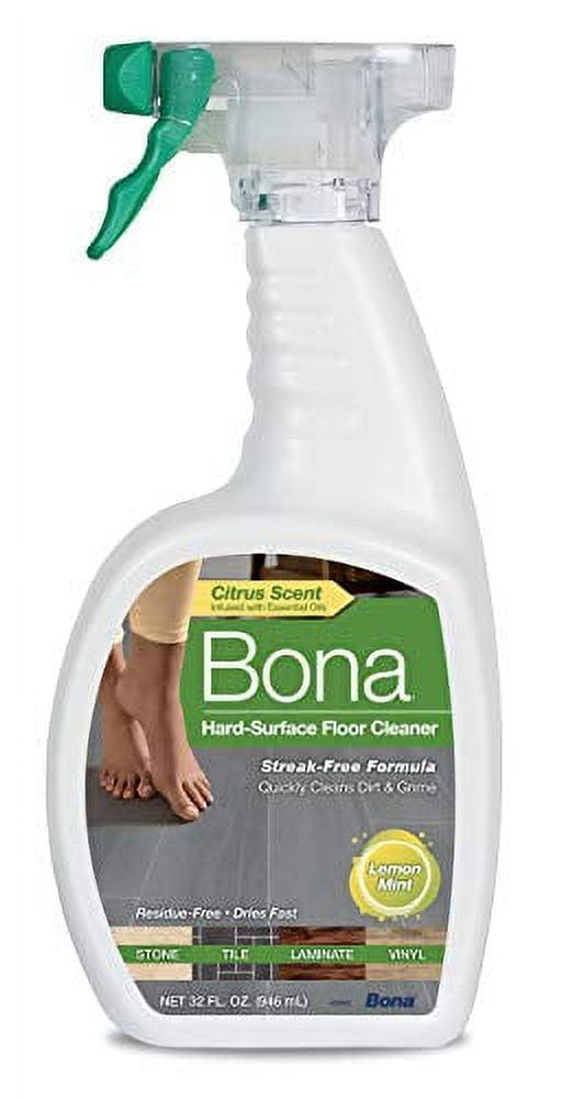 Bona Lemon Mint Cleaning Products Multi-Surface Cleaner Spray + Mop All Purpose Floor Cleaner - 32oz