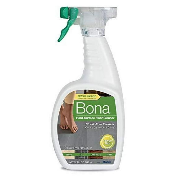 Bona Lemon Mint Cleaning Products Multi-Surface Cleaner Spray + Mop All Purpose Floor Cleaner - 32oz