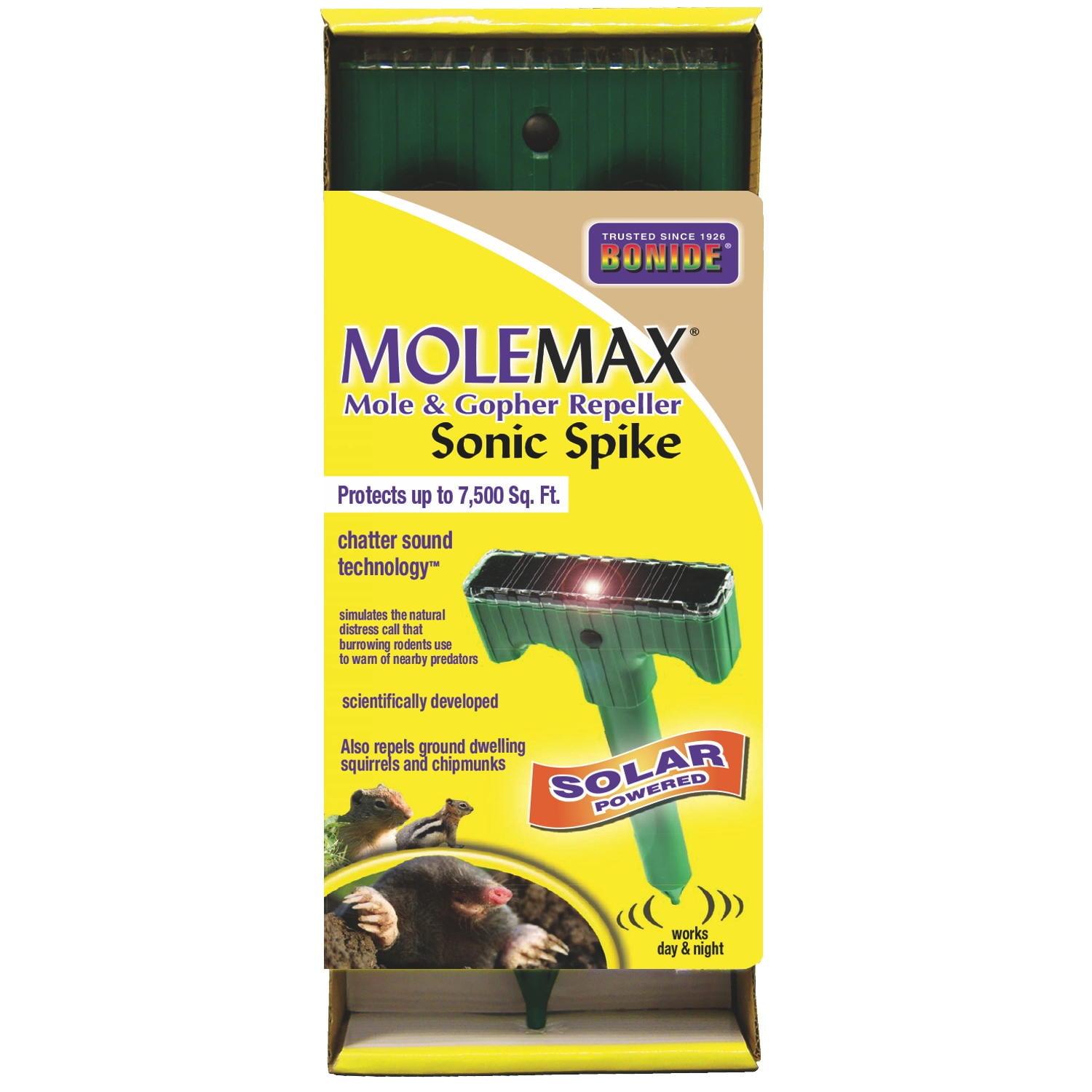 Bonide MoleMax Mole & Gopher Repeller Solar-Powered Sonic Spike with Chatter Sound Technology