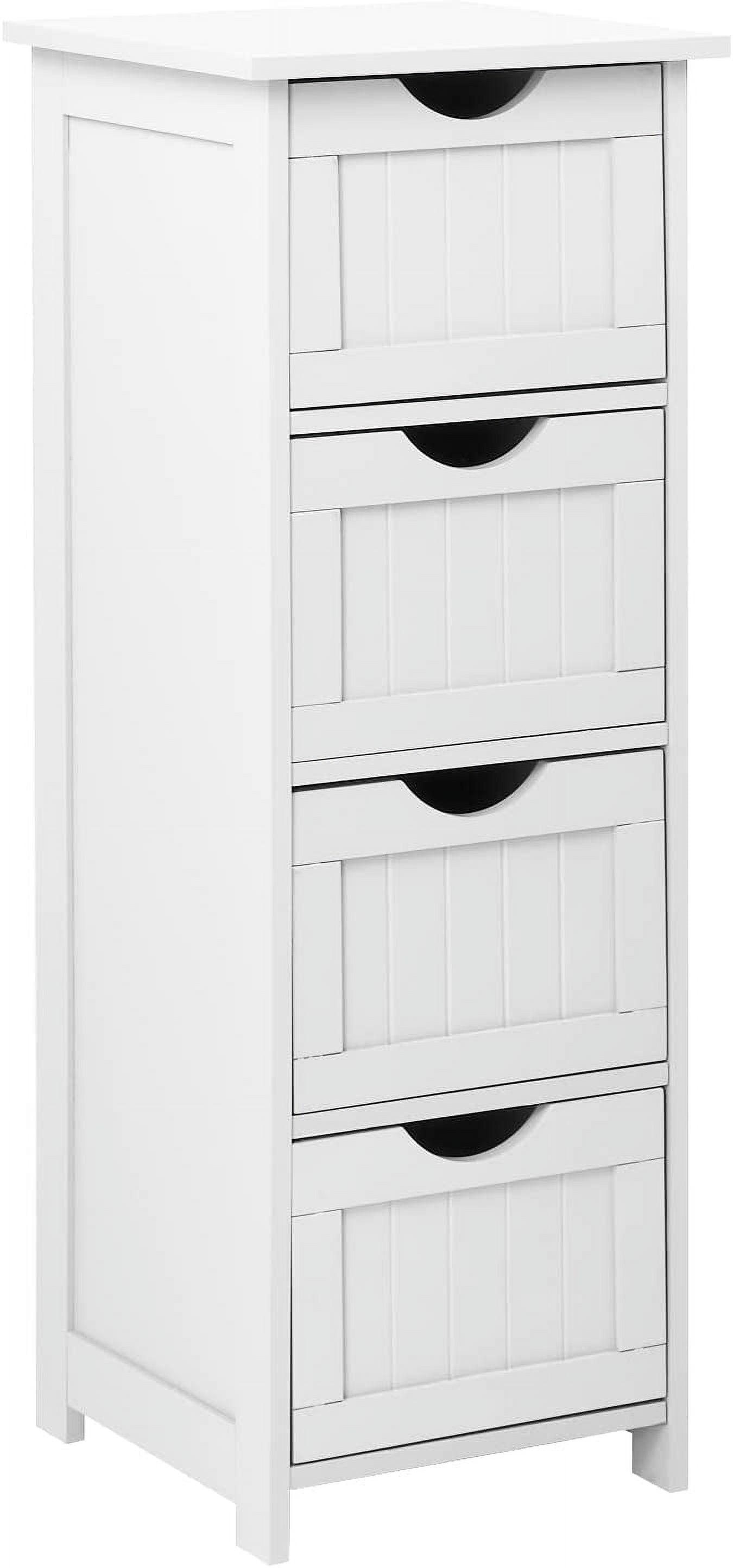 White MDF Bathroom Cabinet with Adjustable Shelving and Drawers