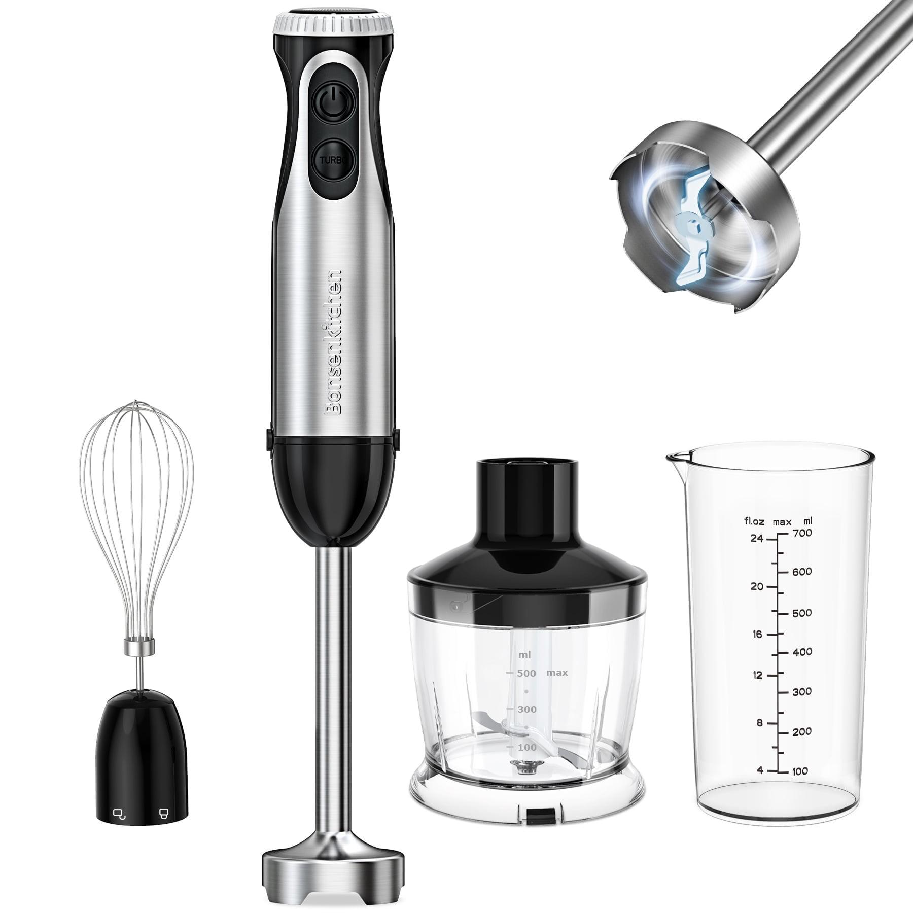 Bonsenkitchen 20-Speed Stainless Steel Immersion Blender Set