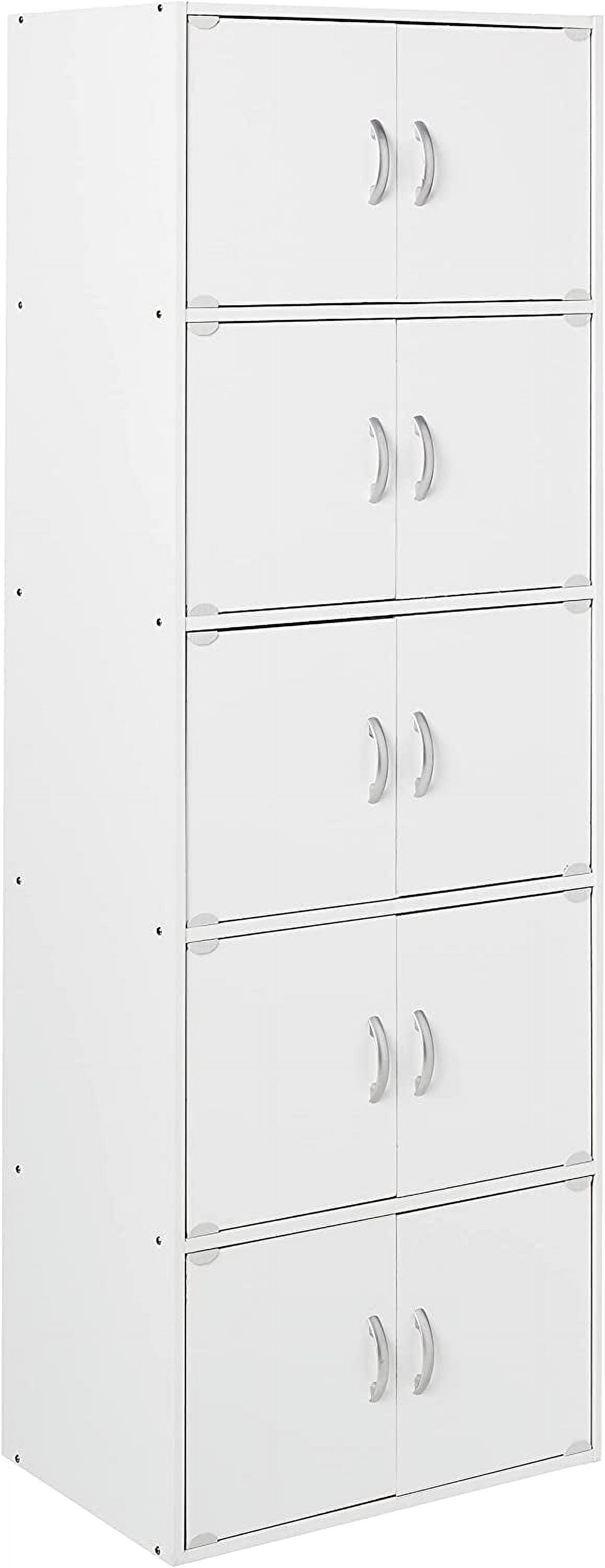 70.1" White Lockable Office Storage Cabinet with Shelves