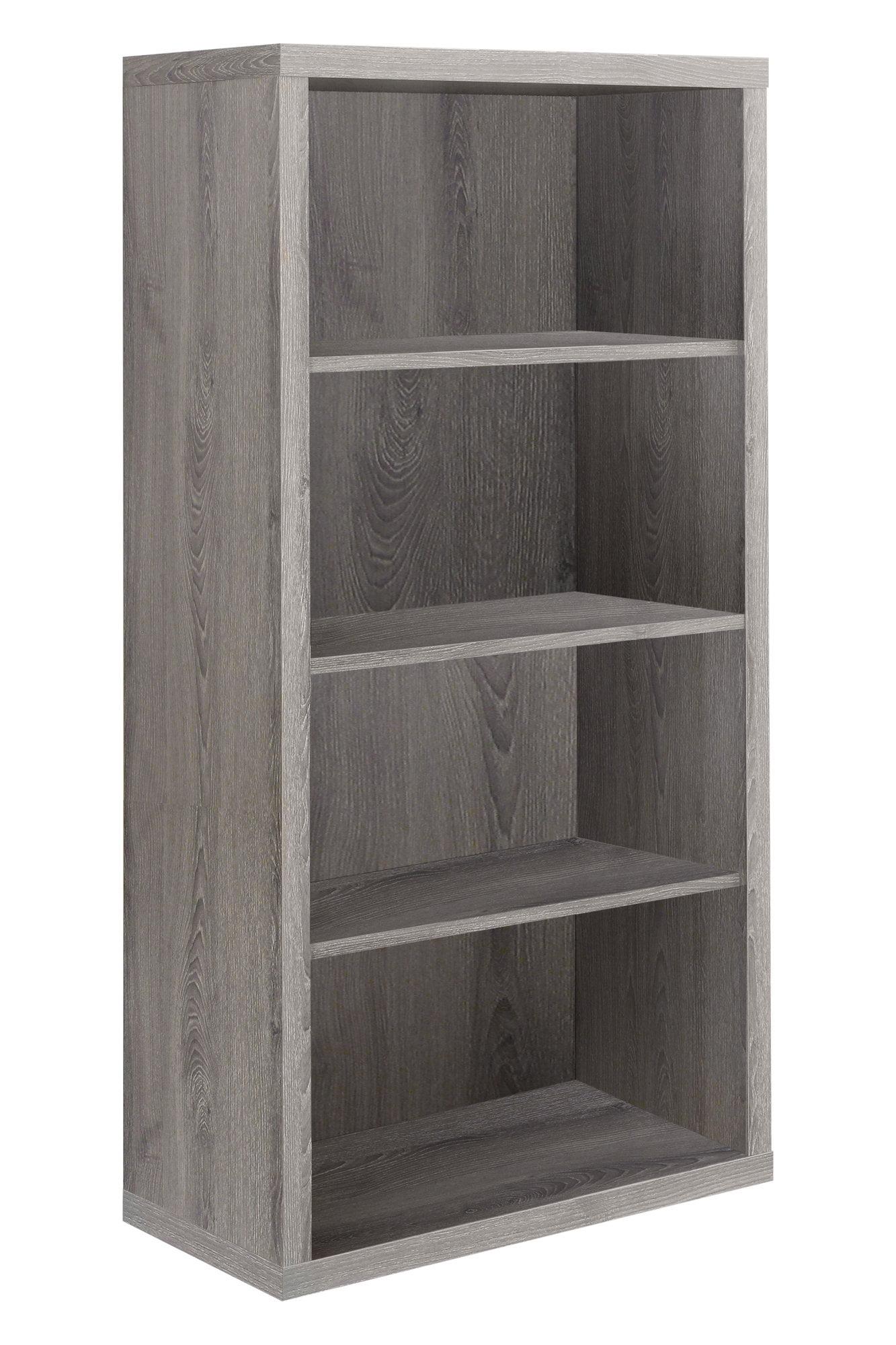 Dark Taupe Adjustable 48" Wood Bookcase