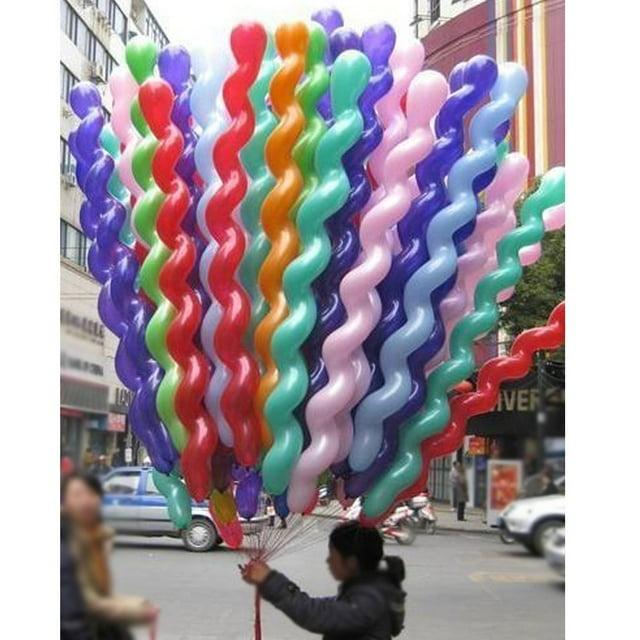 AnnoDeel 100Pcs 40inch Latex STF9 Spiral Balloons, Colorful Unique Twisted Latex Balloon for Birthday Wedding Festival Party Supply Decorations Random Color