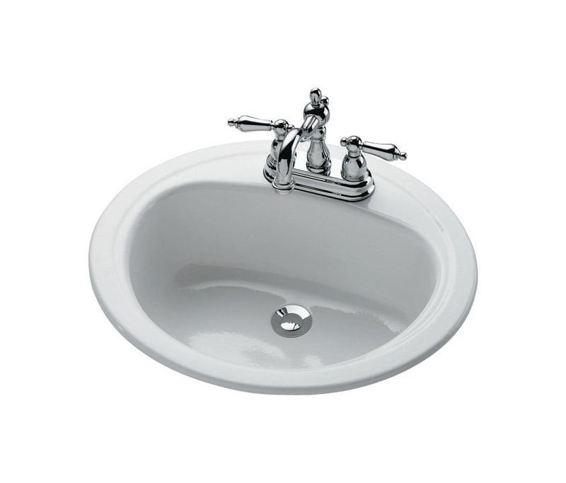 Elegant White Glass 19" Round Pedestal Bathroom Sink