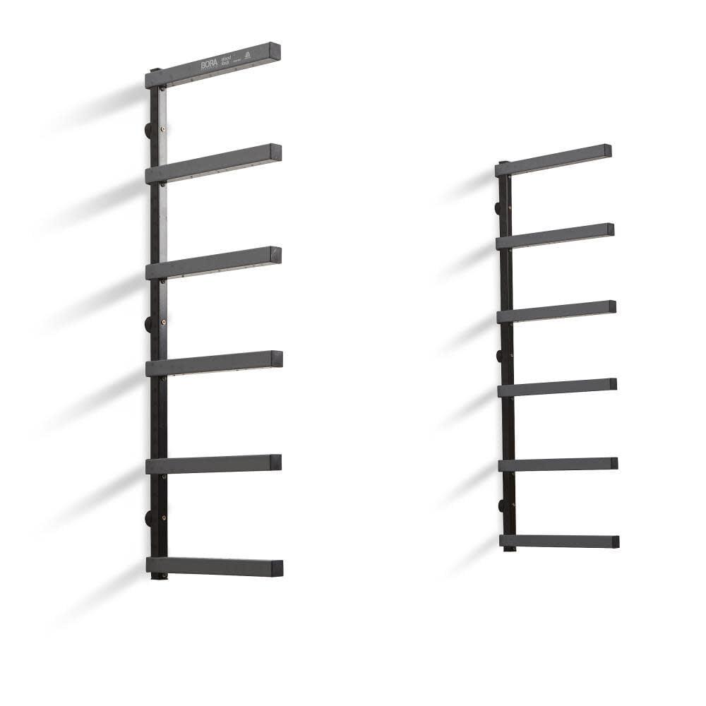 Bora Portamate Wood Rack 6 Tier Wall Mounted Gray/black