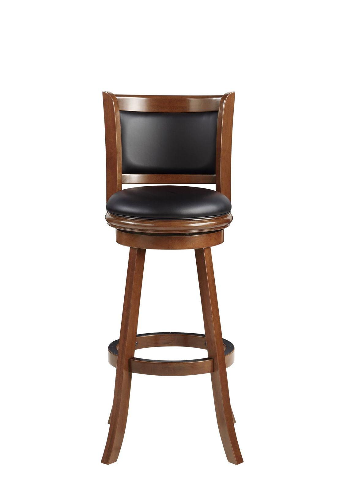 Augusta 34" Cherry Red Swivel Barstool with Faux Leather Seat