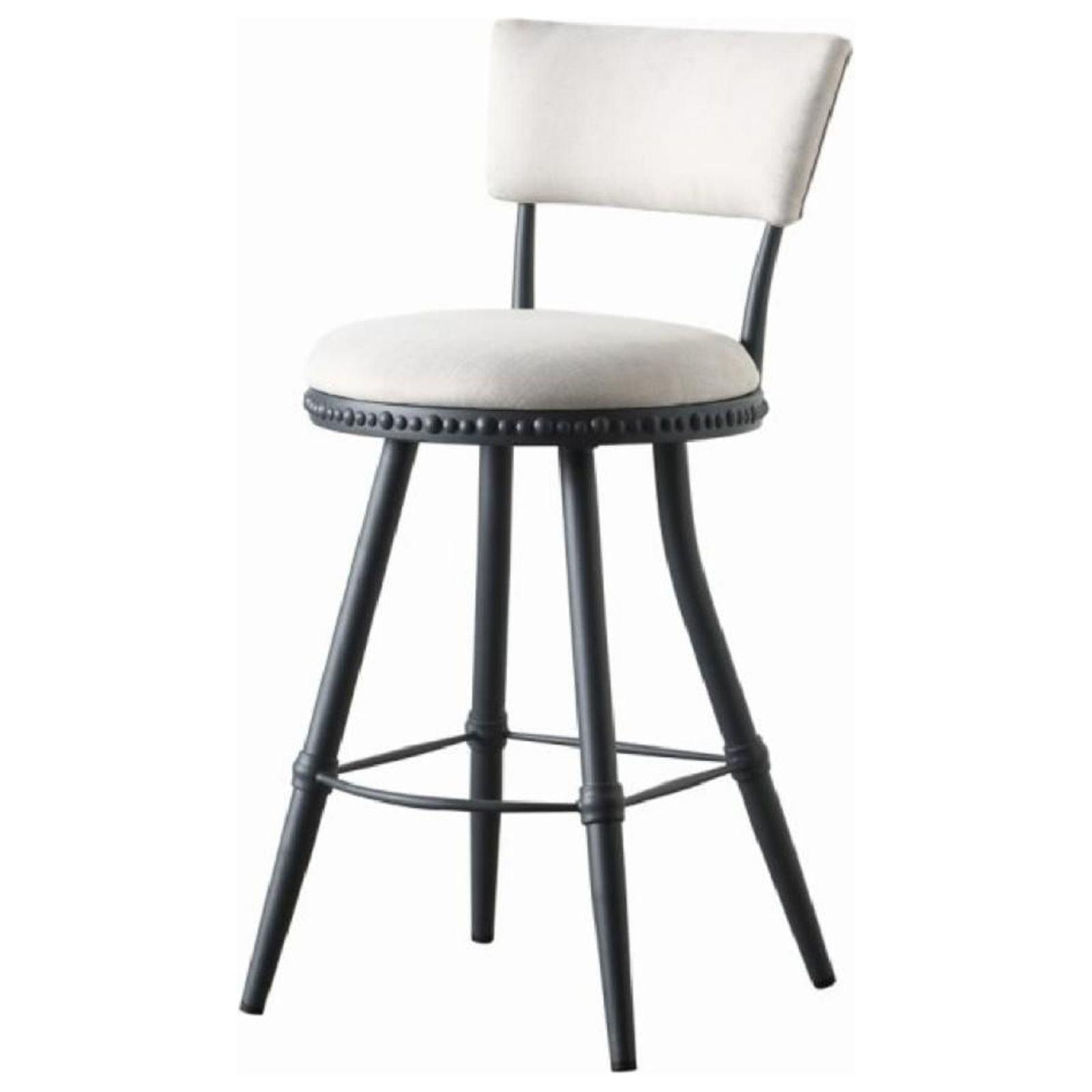 Modern Benton Adjustable Steel Stool with Gray Cushion