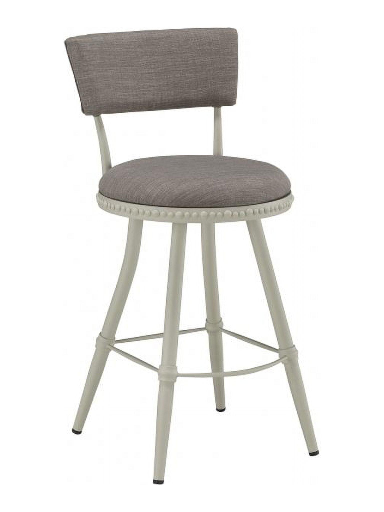 Gray Adjustable Swivel Metal Barstool with Padded Seat