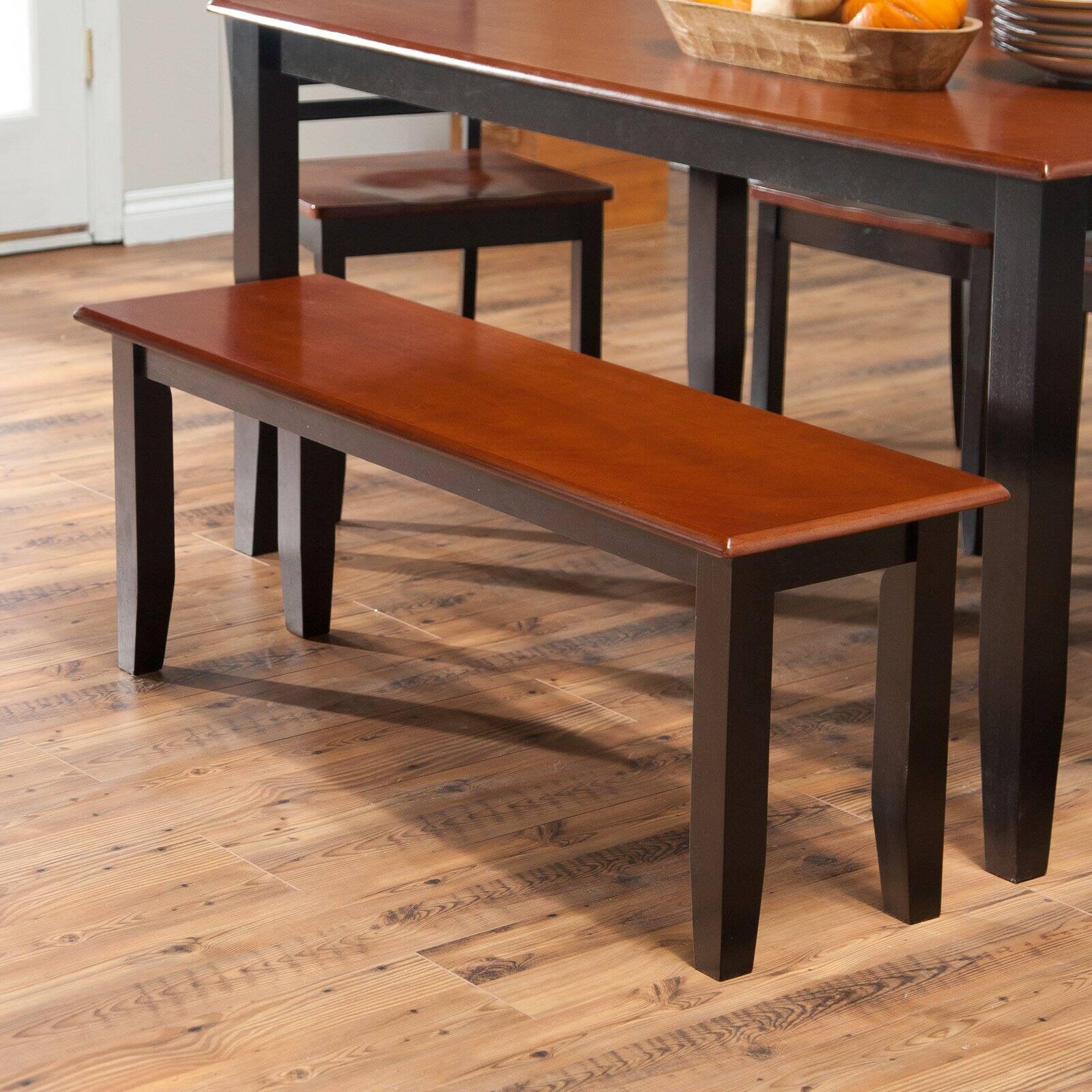 Bloomington Shaker-Style Black Cherry Wood Dining Bench