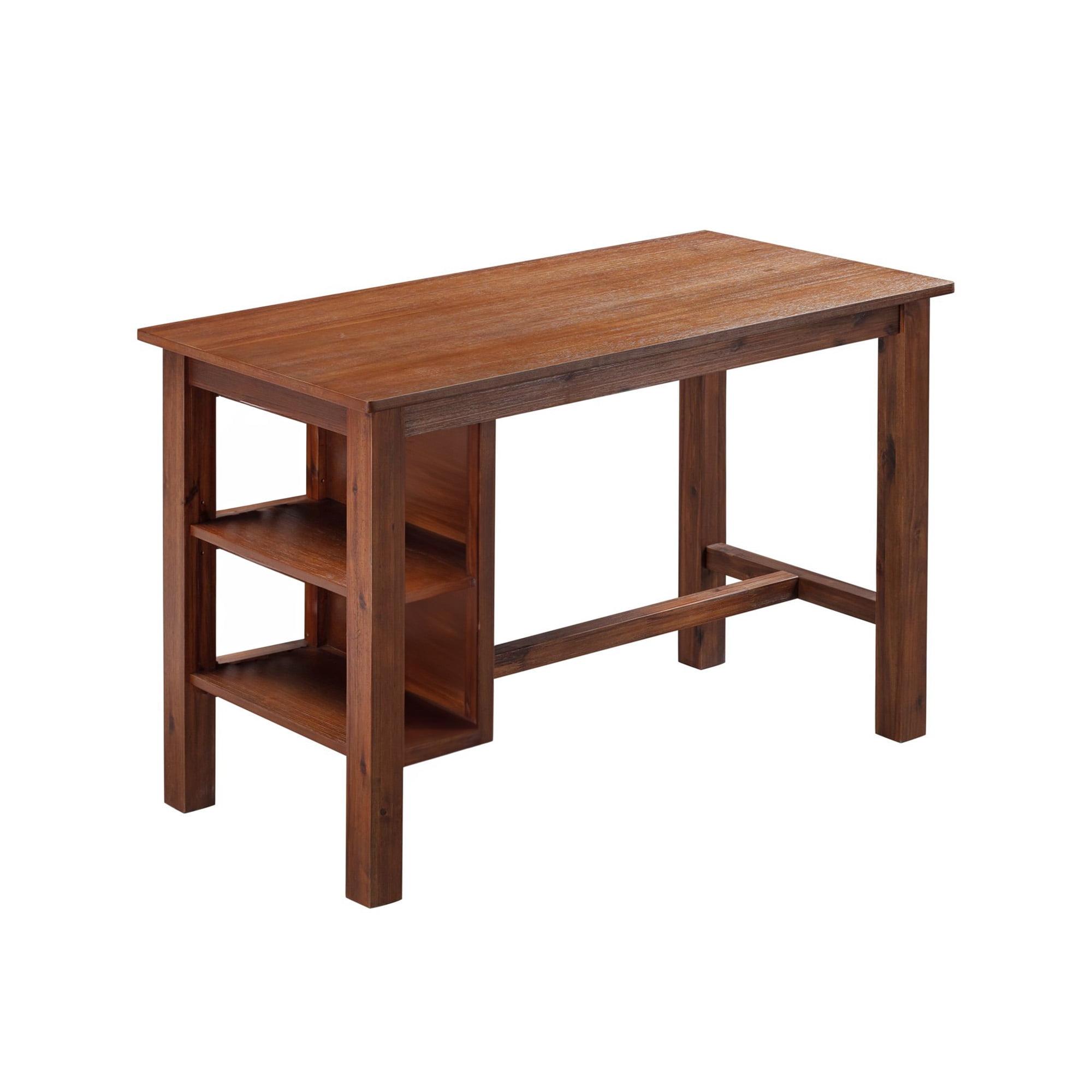 Rectangular Brittany Dining Table Wire Brushed Finish Chestnut - Boraam: Acacia Wood, 2-Tier Shelf, 60"