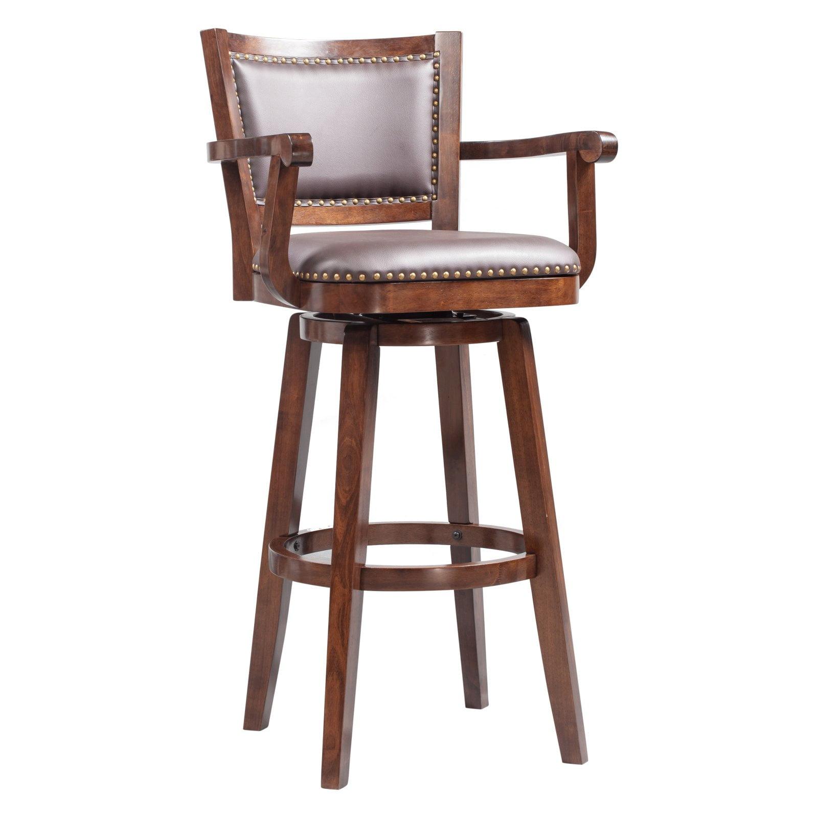 Broadmoor 41" Cappuccino Swivel Extra Tall Barstool with Leather