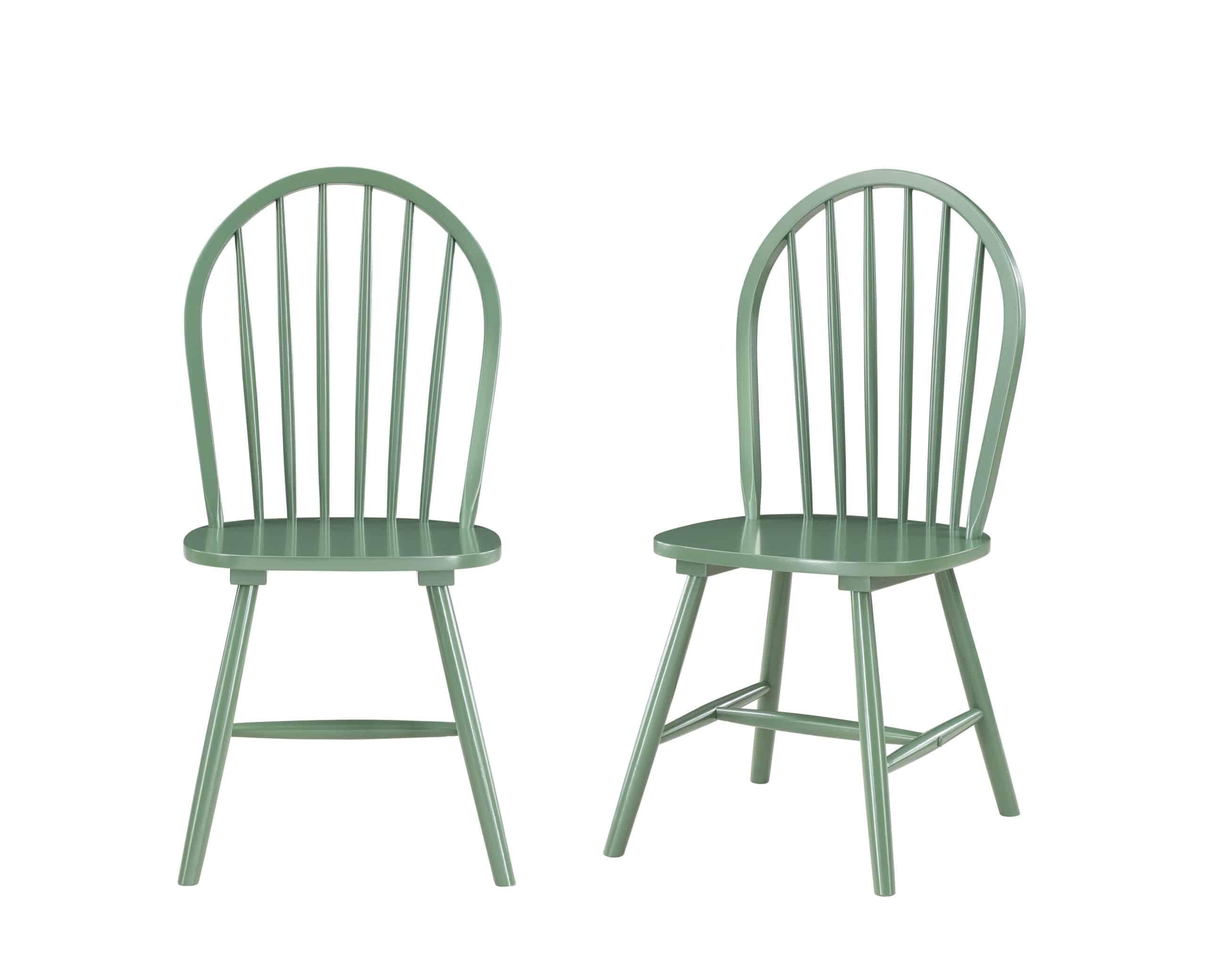 Boraam Carolina Rubberwood Equestrian Green Dining Room Chairs – Set of 2