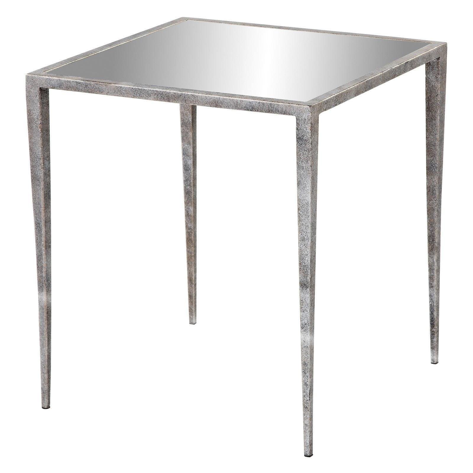 Regina 24" Silver Mirrored Glass Side Table