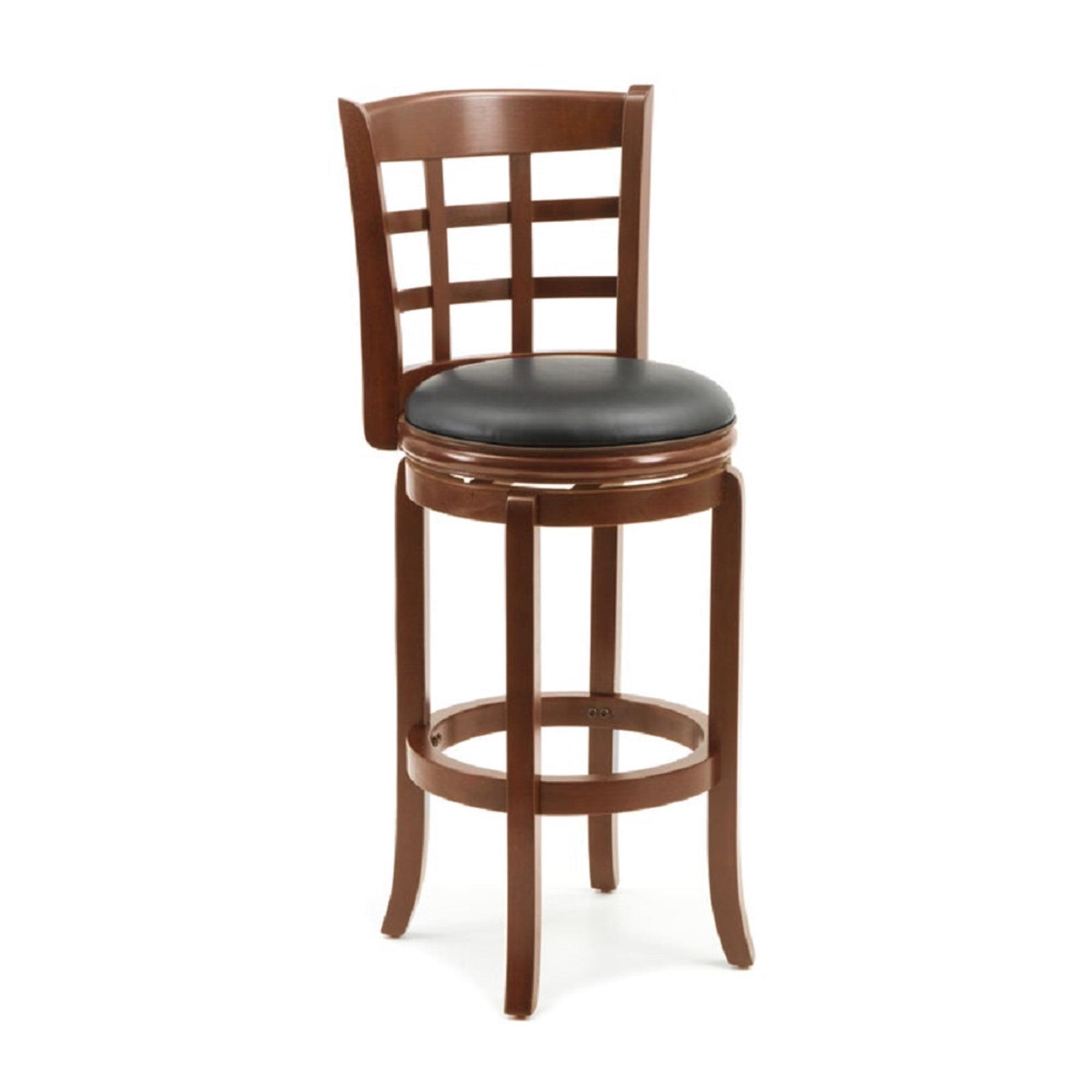 29" Kyoto Wood Composite Barstool Cherry - Boraam: Rubberwood Frame, Faux Leather, High-Density Foam