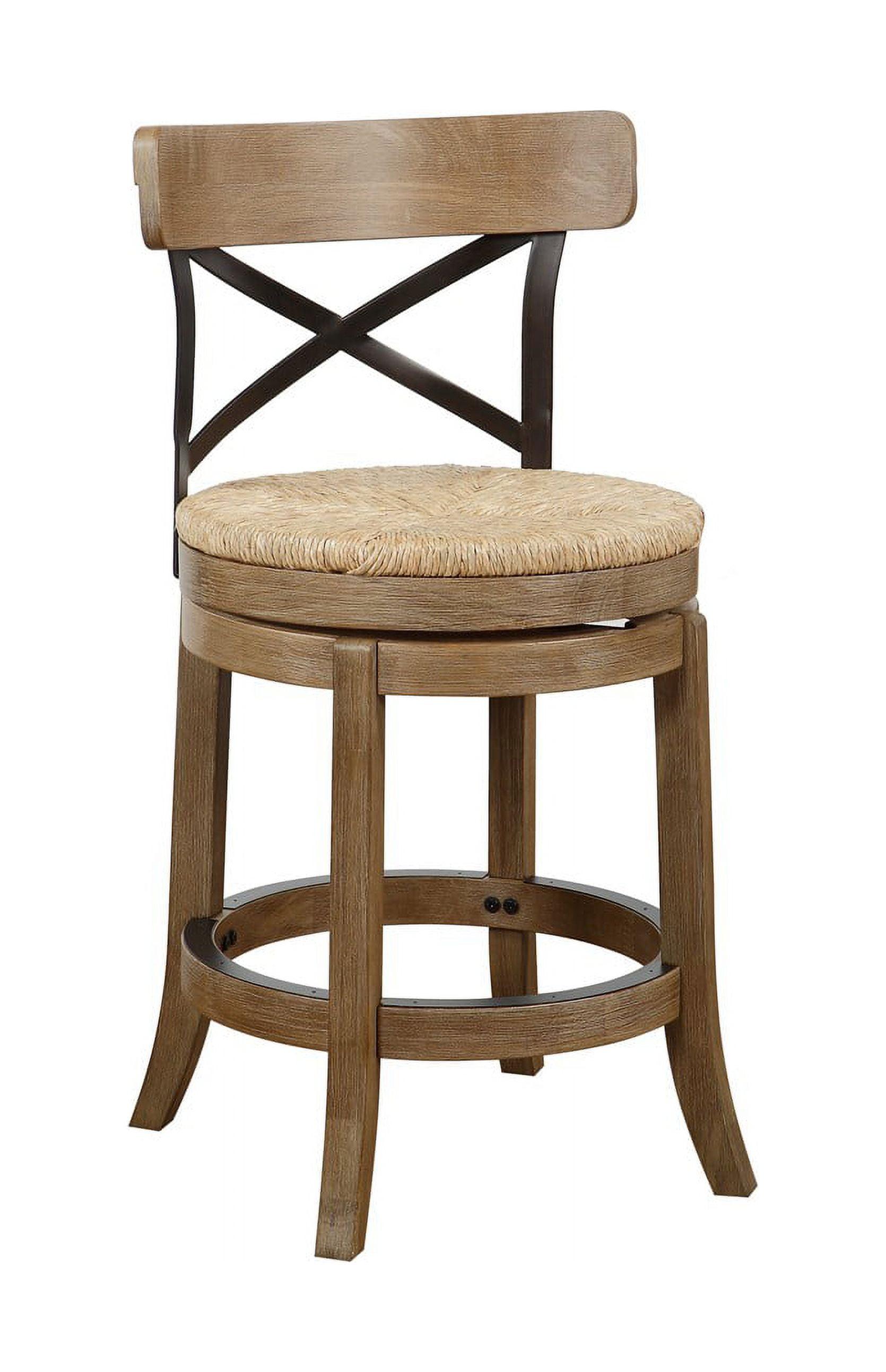 Myrtle 24" Wheat Wire-Brush Swivel Wood Counter Stool