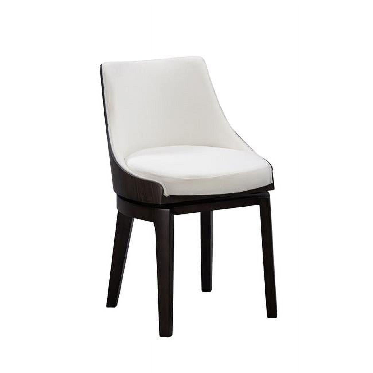 Set of 2 Orleans Swivel Low Back Dining Chairs Cream/Black - Boraam