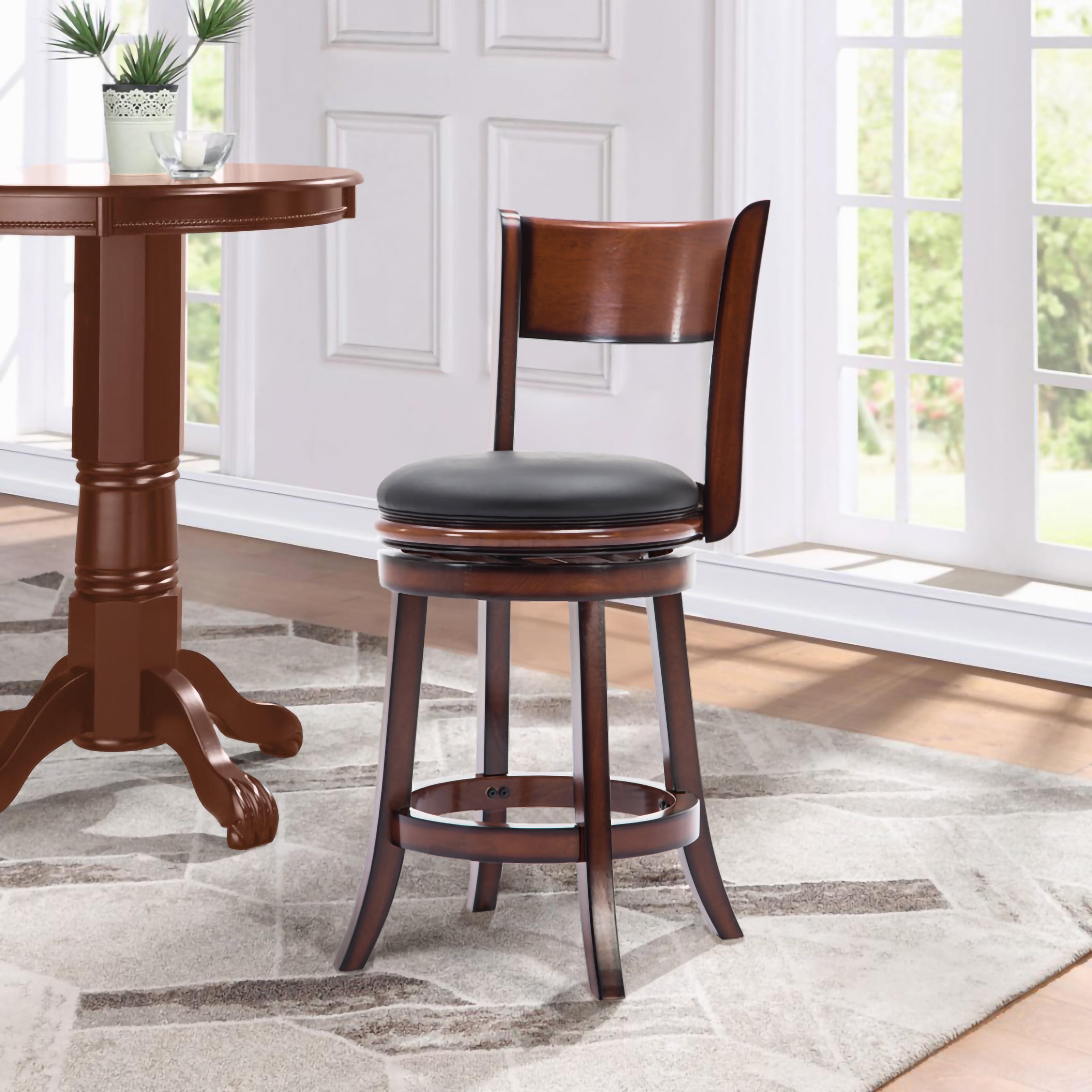 Palmetto Swivel Hardwood Counter Height Barstool Brandy - Boraam