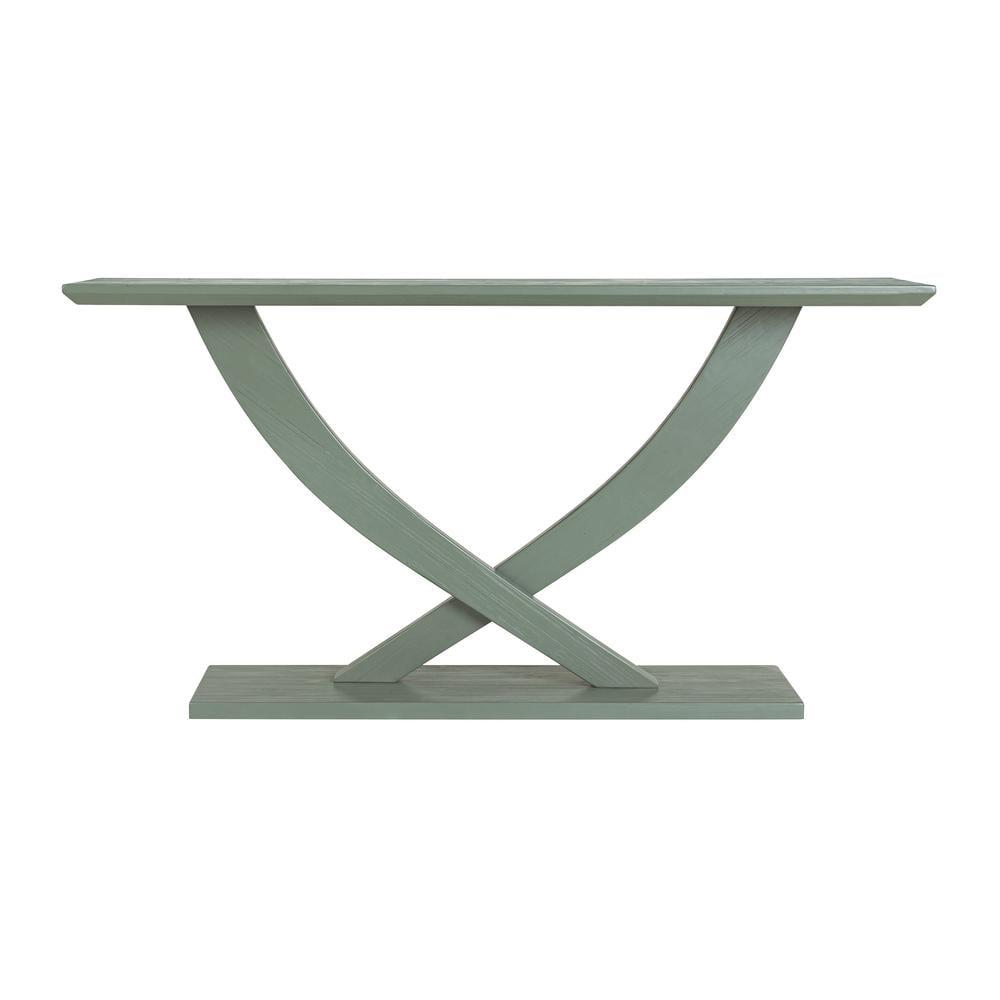 Boraam Rasmus Console Table Spanish Moss: Rubberwood Entryway Furniture, Transitional Style