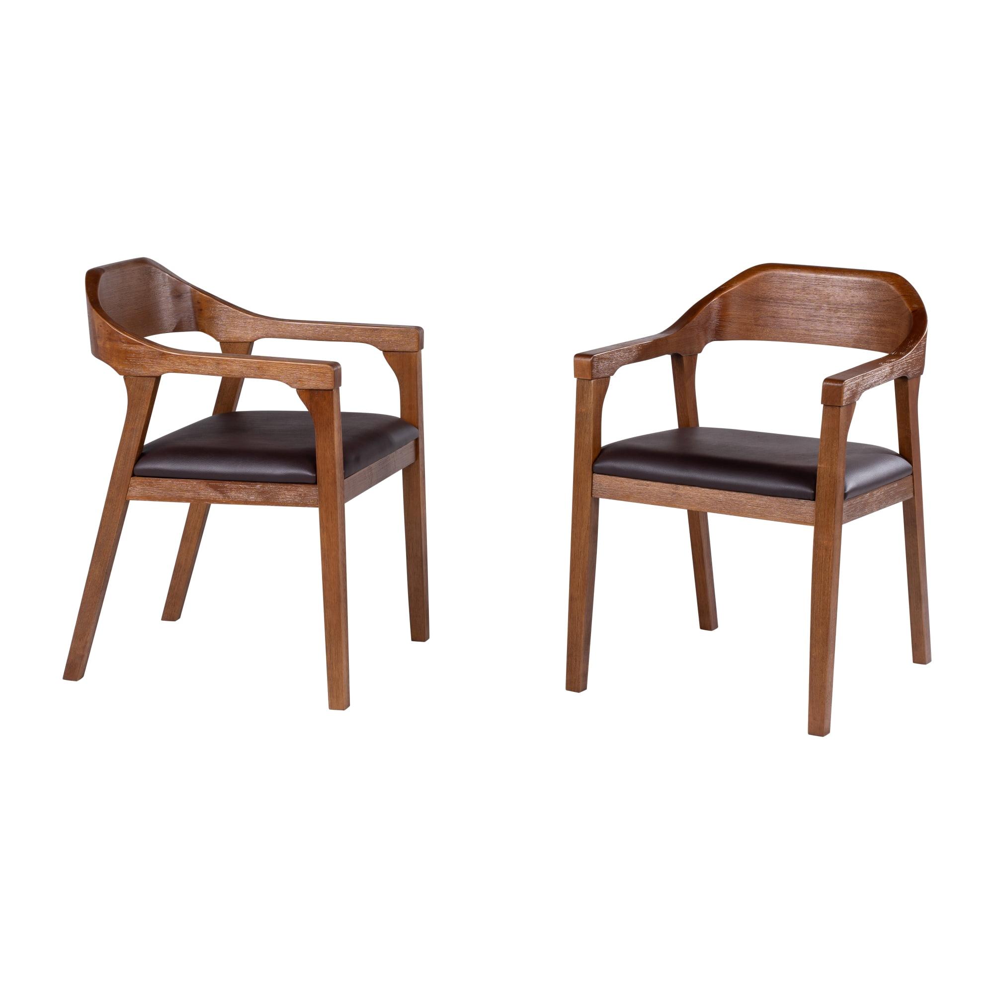 Boraam Rasmus Dining Armchairs - Set of 2 - Chestnut Wire-Brush Finish