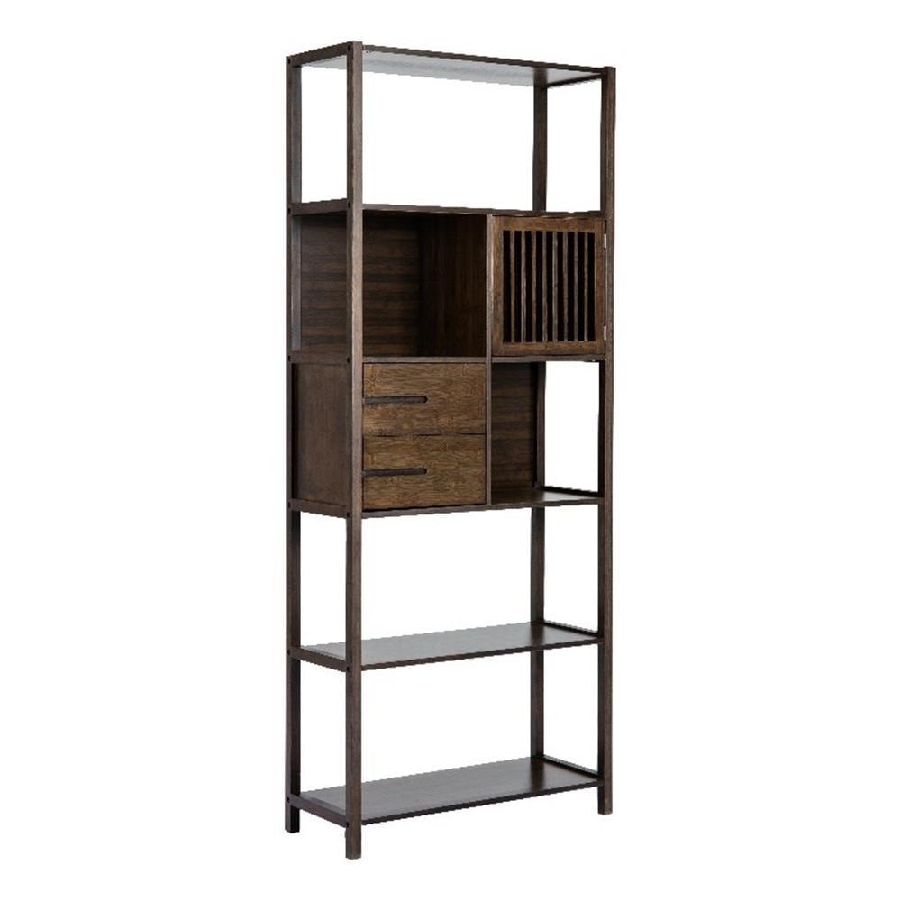 Selma Bamboo Bookcase Right Facing Spindle Cabinet - Boraam