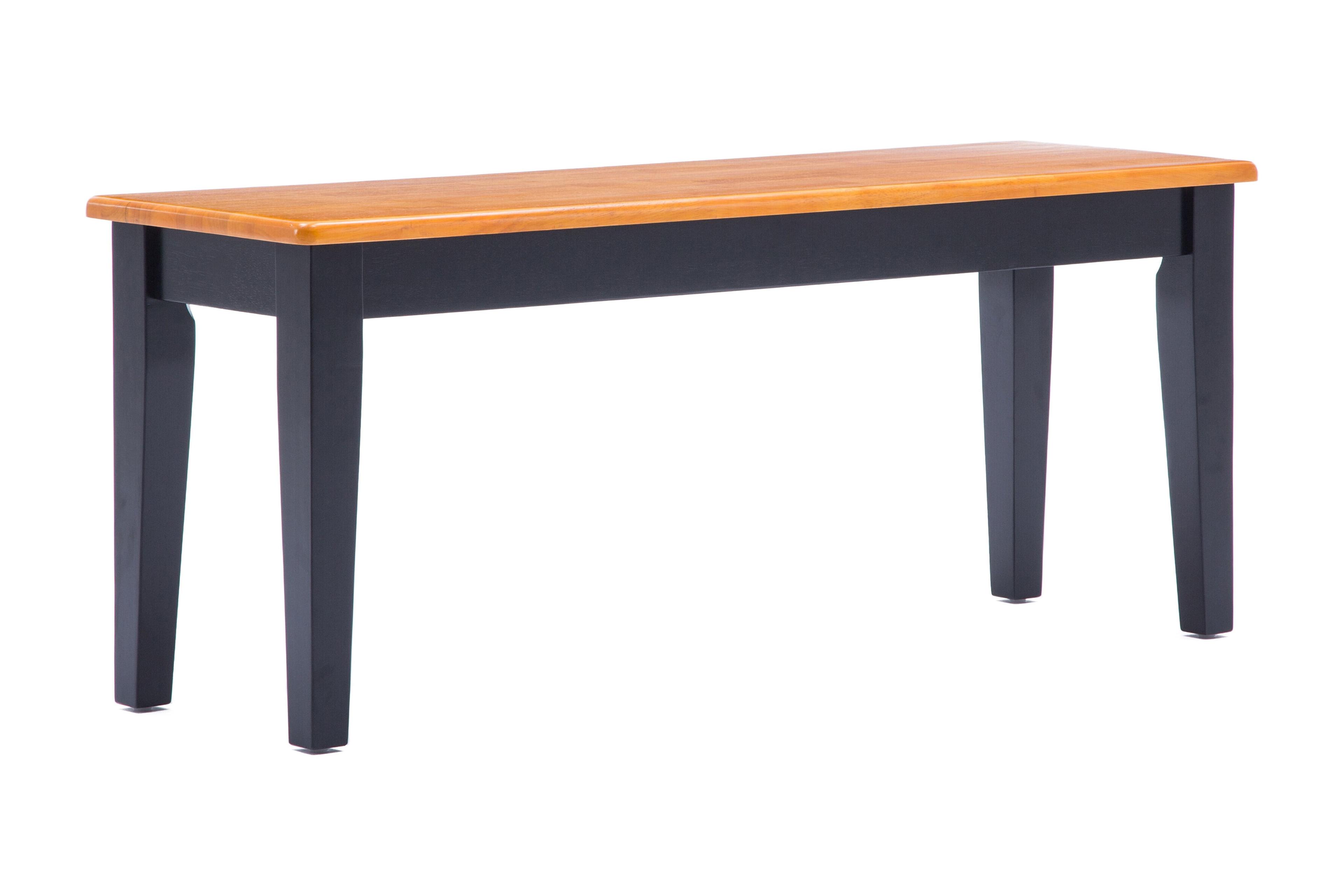 Shaker Wood Dining Bench Black/Oak - Boraam: Rubberwood, Sustainable, Entryway, Mudroom, Rectangle