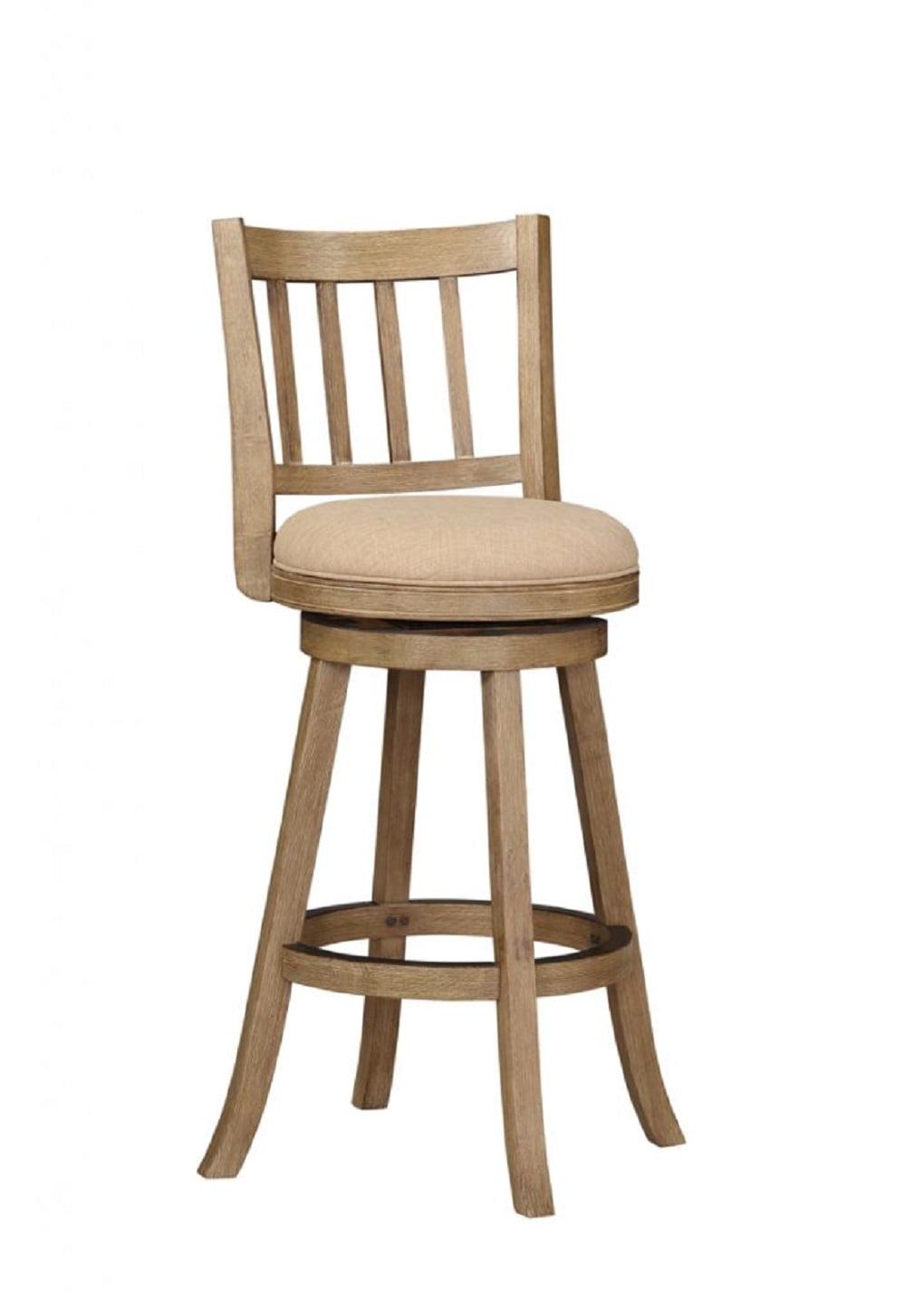 Driftwood Gray and Oatmeal Swivel Backless Barstool