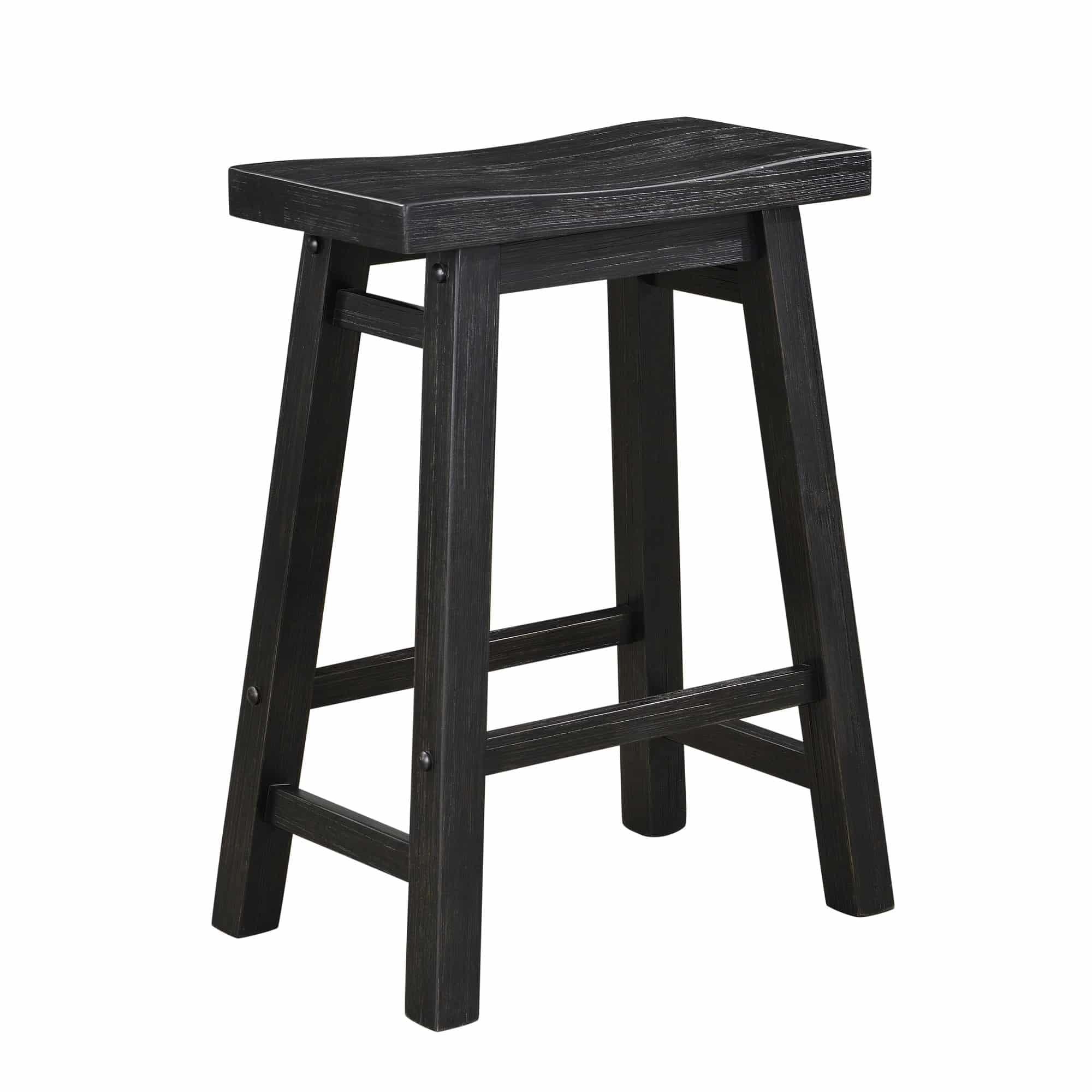 Boraam Sonoma Backless Saddle Counter Height Barstool Black Charcoal Finish