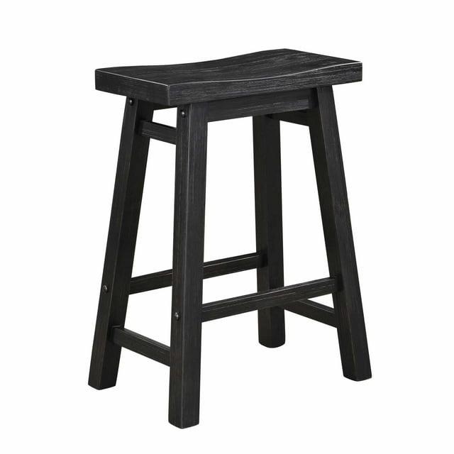 Boraam Sonoma Backless Saddle Counter Height Barstool Black Charcoal Finish