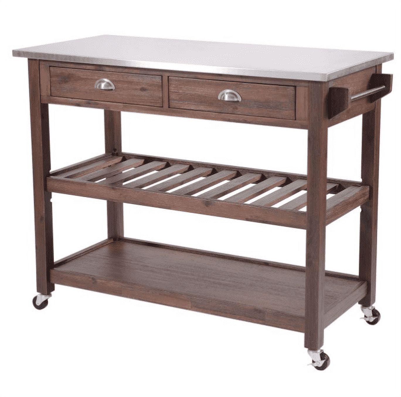 Sonoma Kitchen Cart with Stainless Steel Top  - Boraam