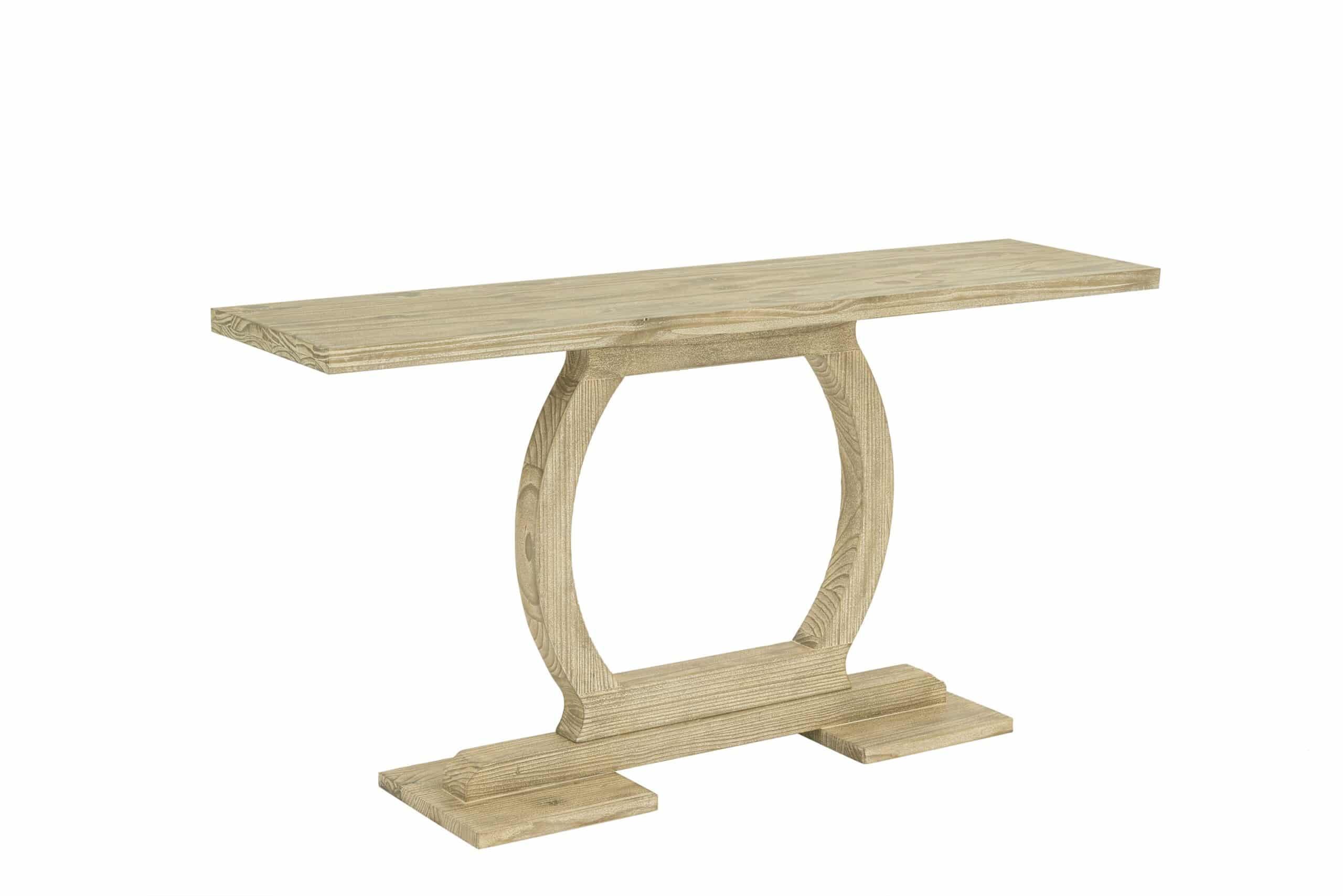 Barnwood Sandblast Pine Wood Rectangular Console Table