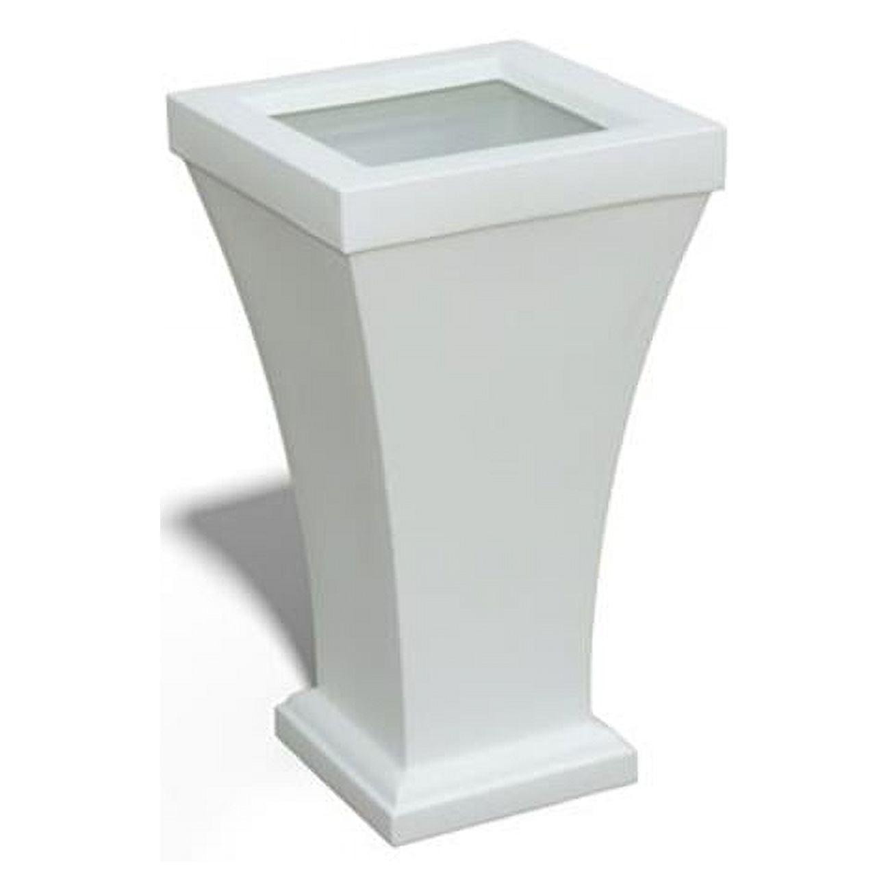 Elegant Bordeaux Tall Self-Watering Planter in White Polyethylene