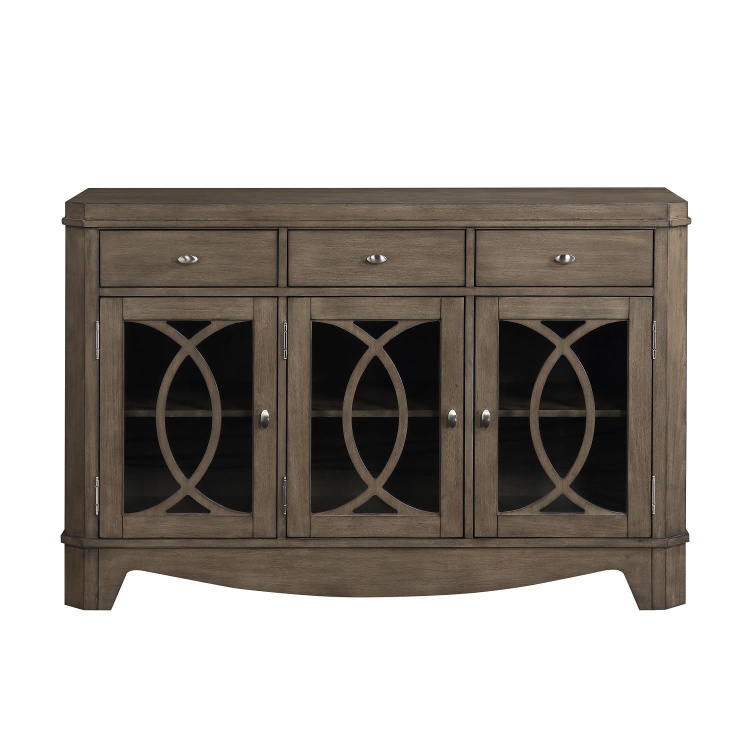 Bordeaux Toffee Brown 54.5'' Solid Wood Sideboard with Glass Doors