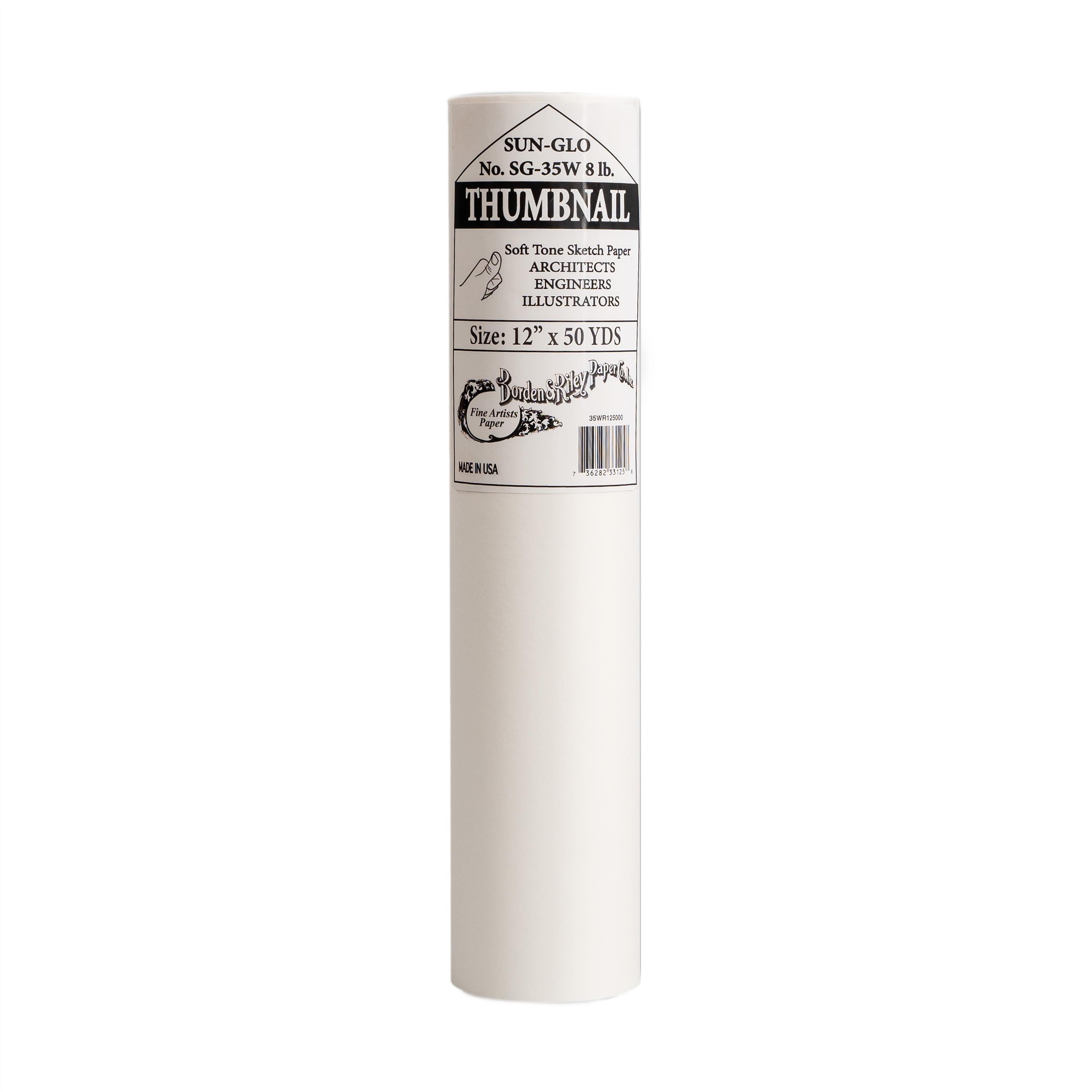 Sun-Glo White 12" x 50 yd. Sketch Paper Roll