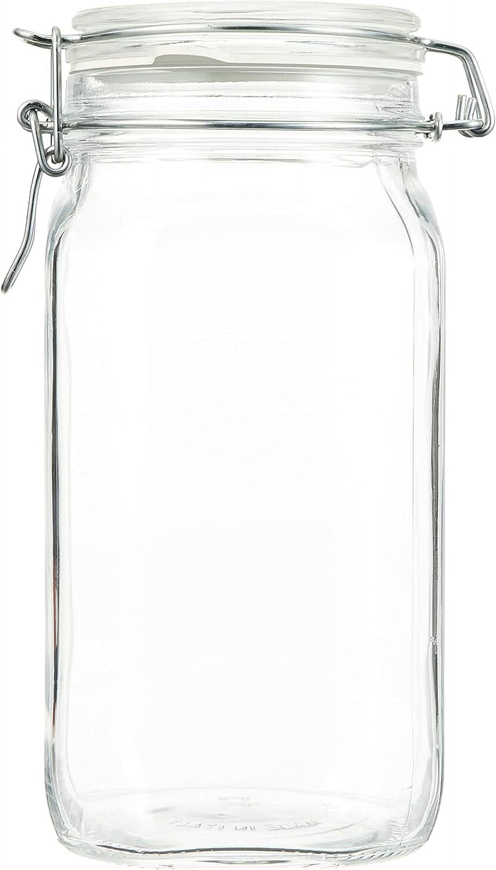 Elegant Clear Glass 50.75oz Square Storage Jar Set
