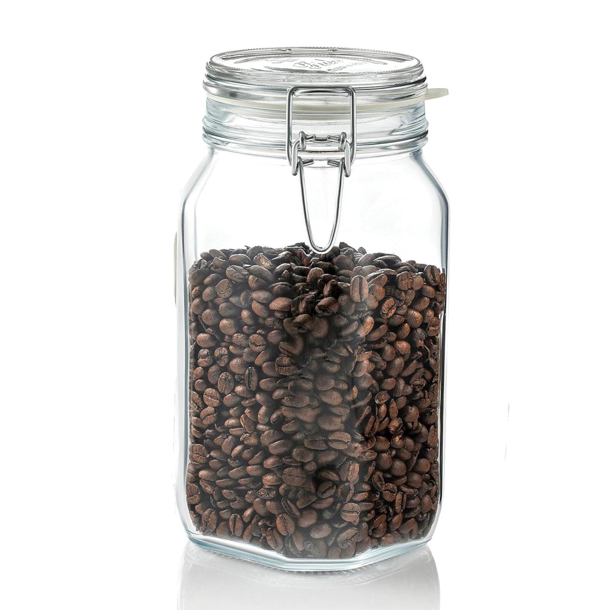 Bormioli Rocco Fido 50.75oz Glass Canning Jar: BPA-Free Clamp Jar, Hand Wash, Clear Glass, 3.4" Neck, 8.75" Height